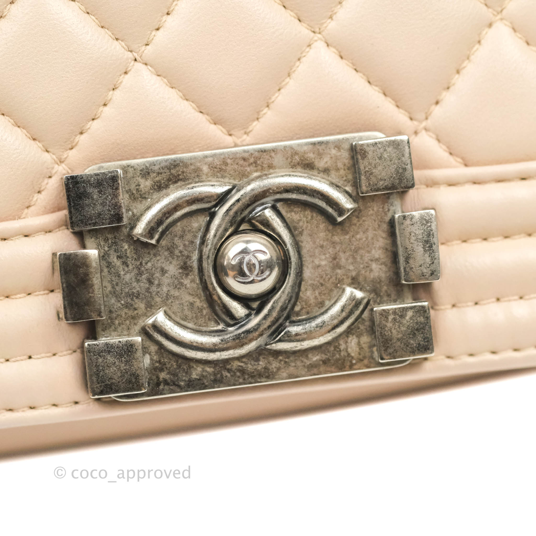 Chanel Boy Small Light Beige Pink Calfskin Bag with Ruthenium Hardware - Luxury Crossbody Purse for Women, Perfect for Date Night & Evening Events