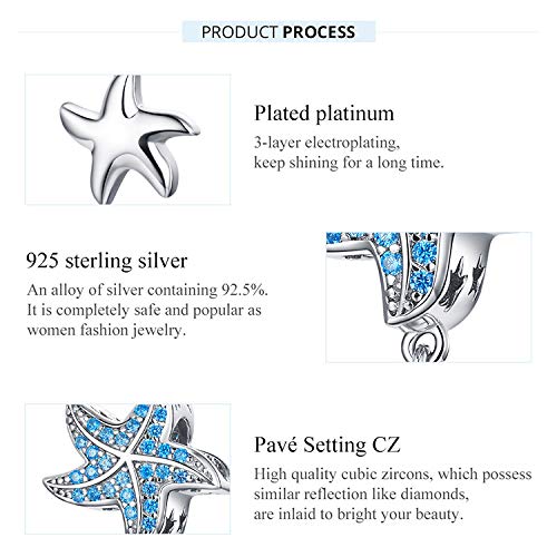 925 Sterling Silver Ocean Animal Charms for Pandora Bracelets - Fish, Crab & Starfish Charms for Women | Perfect for Beach Vacations, Summer Jewelry & Gift Giving