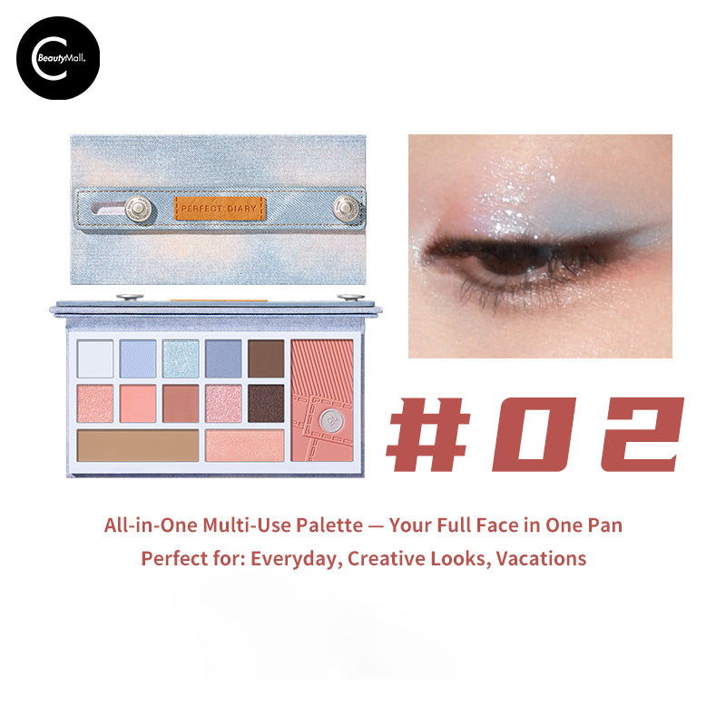 Perfect Diary Cloud Veil Eyeshadow Palette - 12 Highly Pigmented Matte & Shimmer Eyeshadows for Stunning Eye Makeup | Ideal for Everyday Wear, Party & Special Occasions