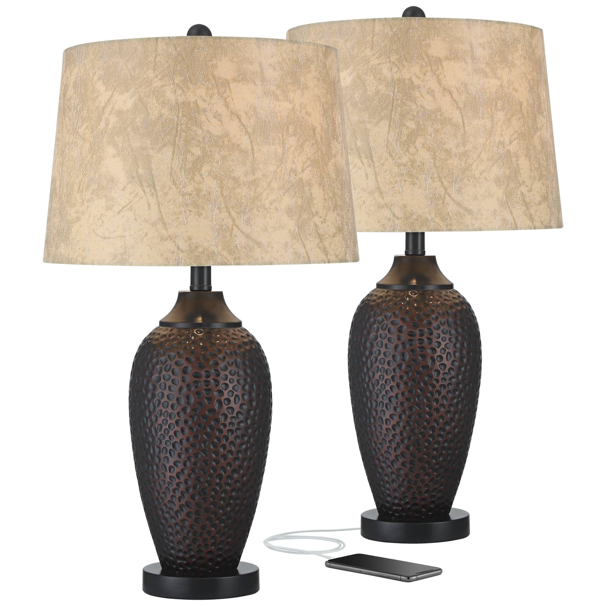 Franklin Iron Works Kaly Rustic Traditional Natural Cottage Table Lamps - Set of 2, 25