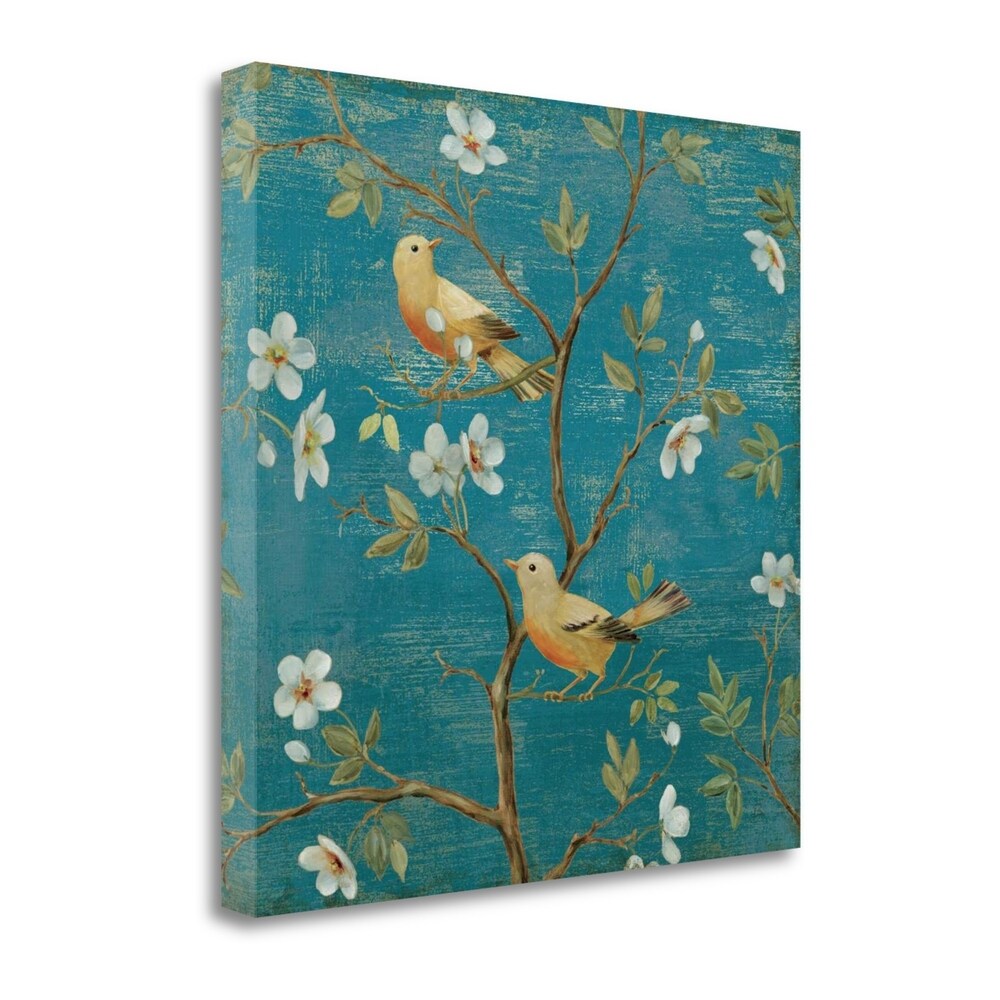 Blossom Blues By Daphne Brissonnet - Premium Fine Art Giclee Print on Gallery Wrapped Canvas - Ready to Hang Wall Decor for Living Room, Bedroom & Office
