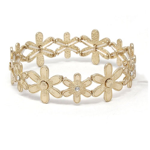 Elegant Gold Flower Bracelet for Women - Perfect for Weddings, Parties & Everyday Wear