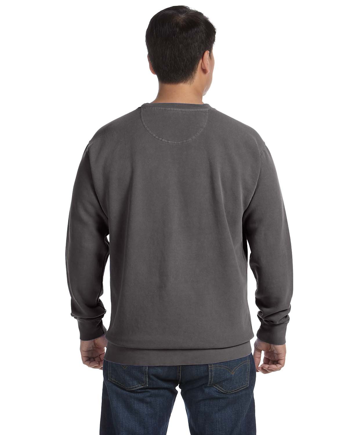 Comfort Colors Chouinard 1566 Adult Crew Neck Sweatshirt | Soft Cotton Pullover Hoodie | Pepper PgmDye Small | Casual Wear, Street Style & Loungewear for Men & Women