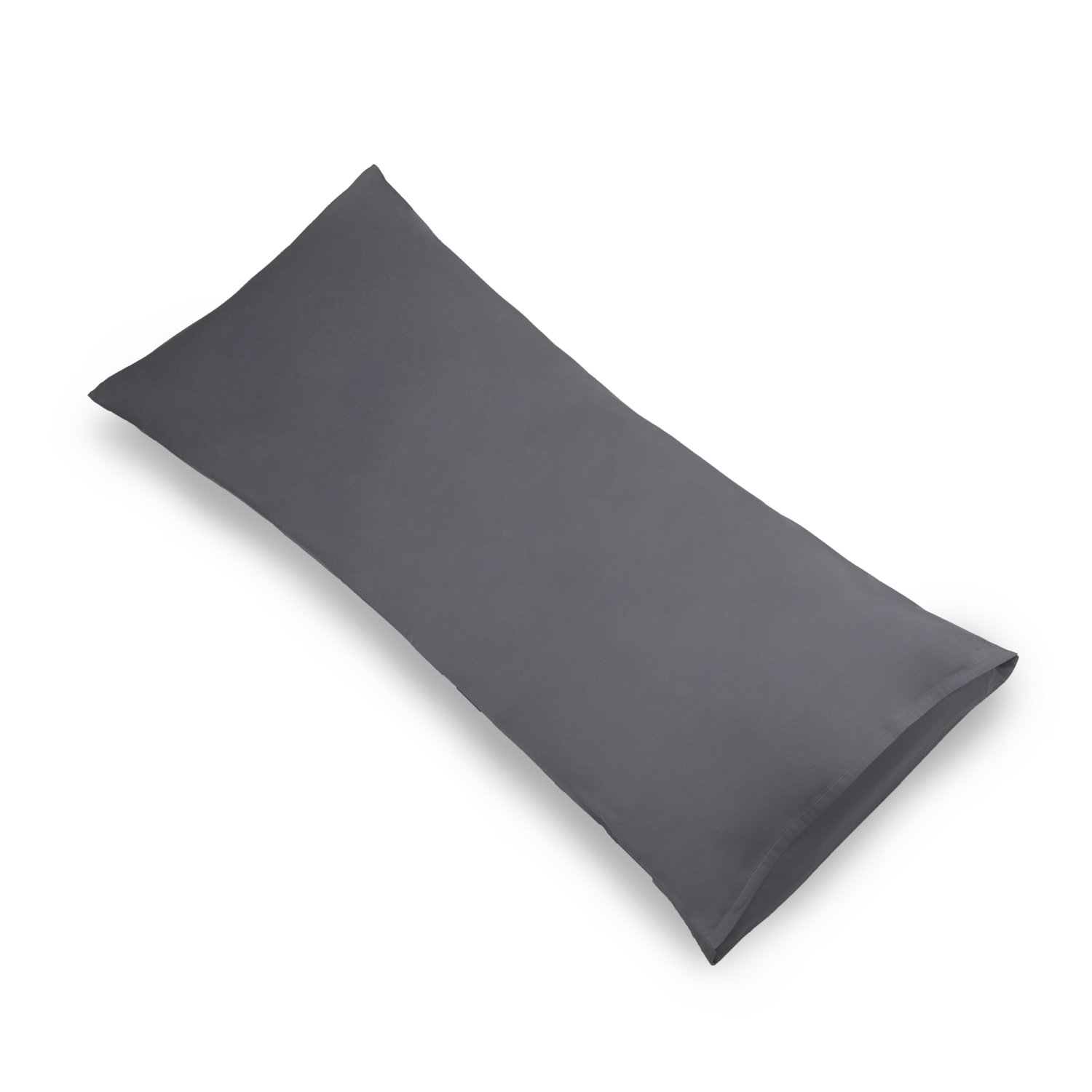YAROO 21x72 Inch Body Pillow Cover - 100% Cotton 400 Thread Count Envelope Closure Pillowcase (Dark Gray) for Adults, Pregnancy, Back Support & Comfort - Only Cover No Insert Included