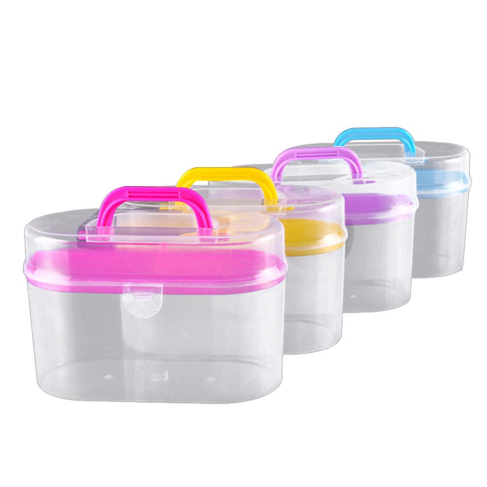 SUPVOX Double Layer Plastic Sewing Storage Organizer Box with Handle - Empty Knitting Container for Needles, Thread & Sewing Supplies (Random Color, 1Pc) - Perfect for Home Crafting, Travel & Sewing Projects