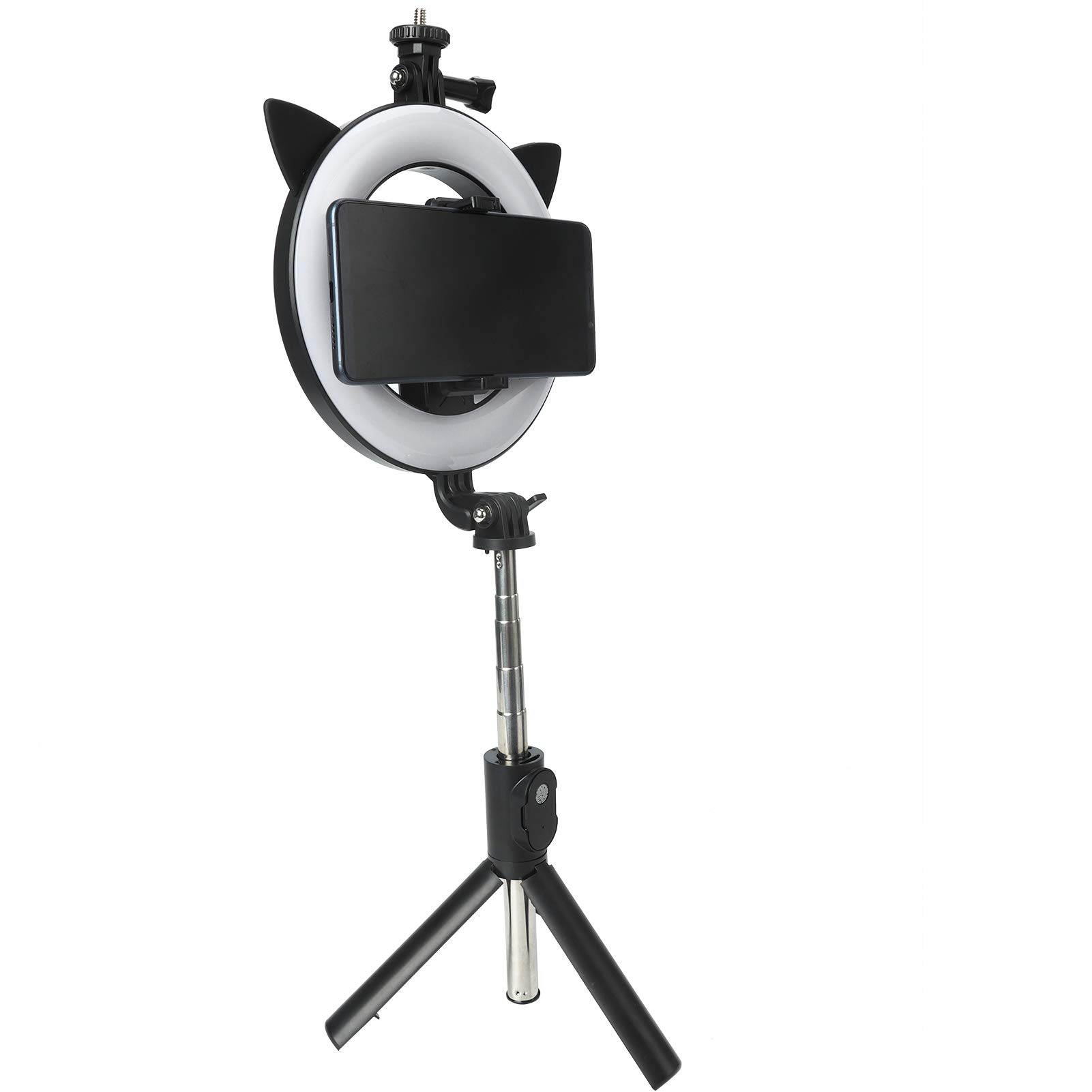 EBTOOLS Mini LED Ring Light - Wireless Selfie Light with Stand for Smartphones, Perfect for Video Calls, Live Streaming & YouTube Videos