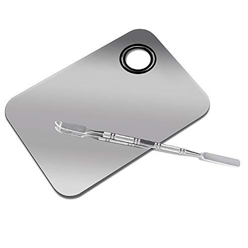 Professional Stainless Steel Makeup Palette Tray - Artist Foundation Mixing Palette for Liquid Makeup & Watercolor Painting - Perfect for Makeup Artists, Beauty Enthusiasts, and Professional Painters