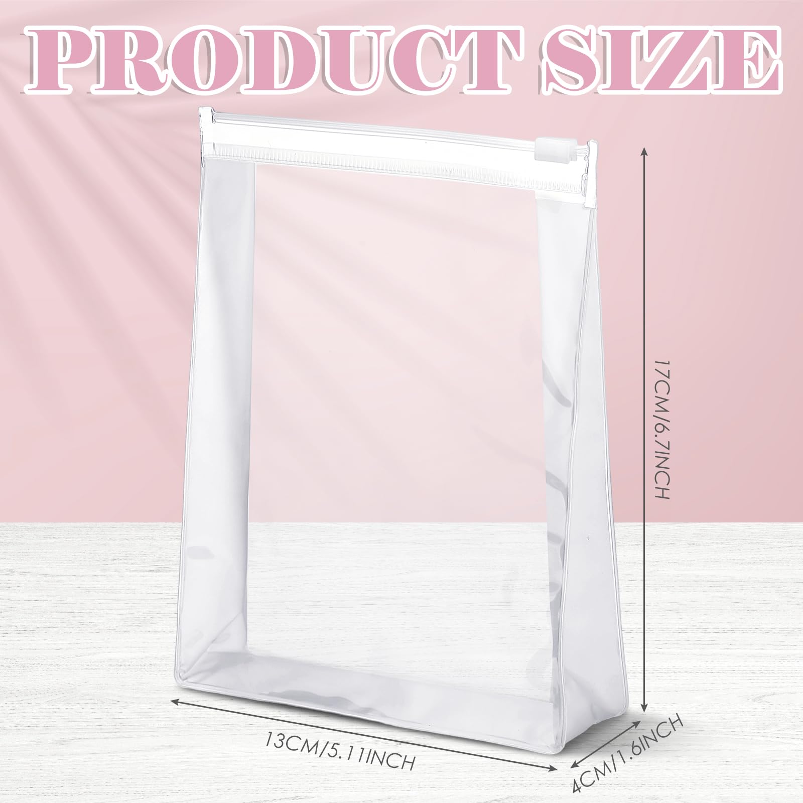 Xuniea 100 Pcs Mini Clear Makeup Bags - Waterproof PVC Travel Toiletry Organizer Pouches with Zipper - Transparent Plastic Cosmetic Bags for Women & Men (5.1 Inch) - Perfect for Travel, Gym, Camping & Daily Organization