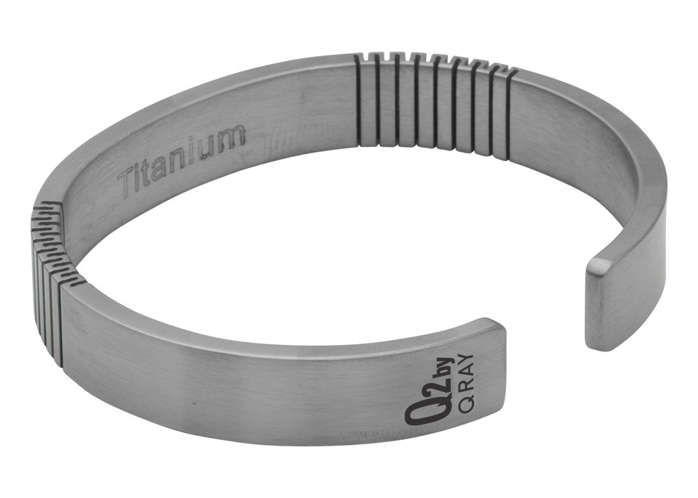 QRAY Q2 Pure Titanium Golf & Athletic Bracelet for Men & Women - 100% Hypoallergenic C-Shaped Wellness Jewelry - Perfect for Golf, Sports & Everyday Wear