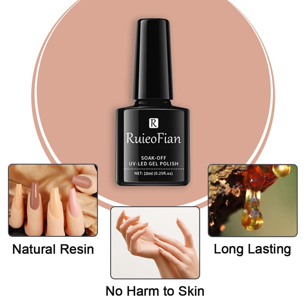 BINGBRUSH 3 Pcs Gel Nail Polish Kit - 10ML Nude Gel Polish Set, Long Lasting High Shine Soak Off Nail Lacquer for Natural Nails, LED/UV Lamp Compatible for Salon & DIY Manicure at Home - Perfect for Nail Art Designs, Parties, Weddings & Everyday Wear