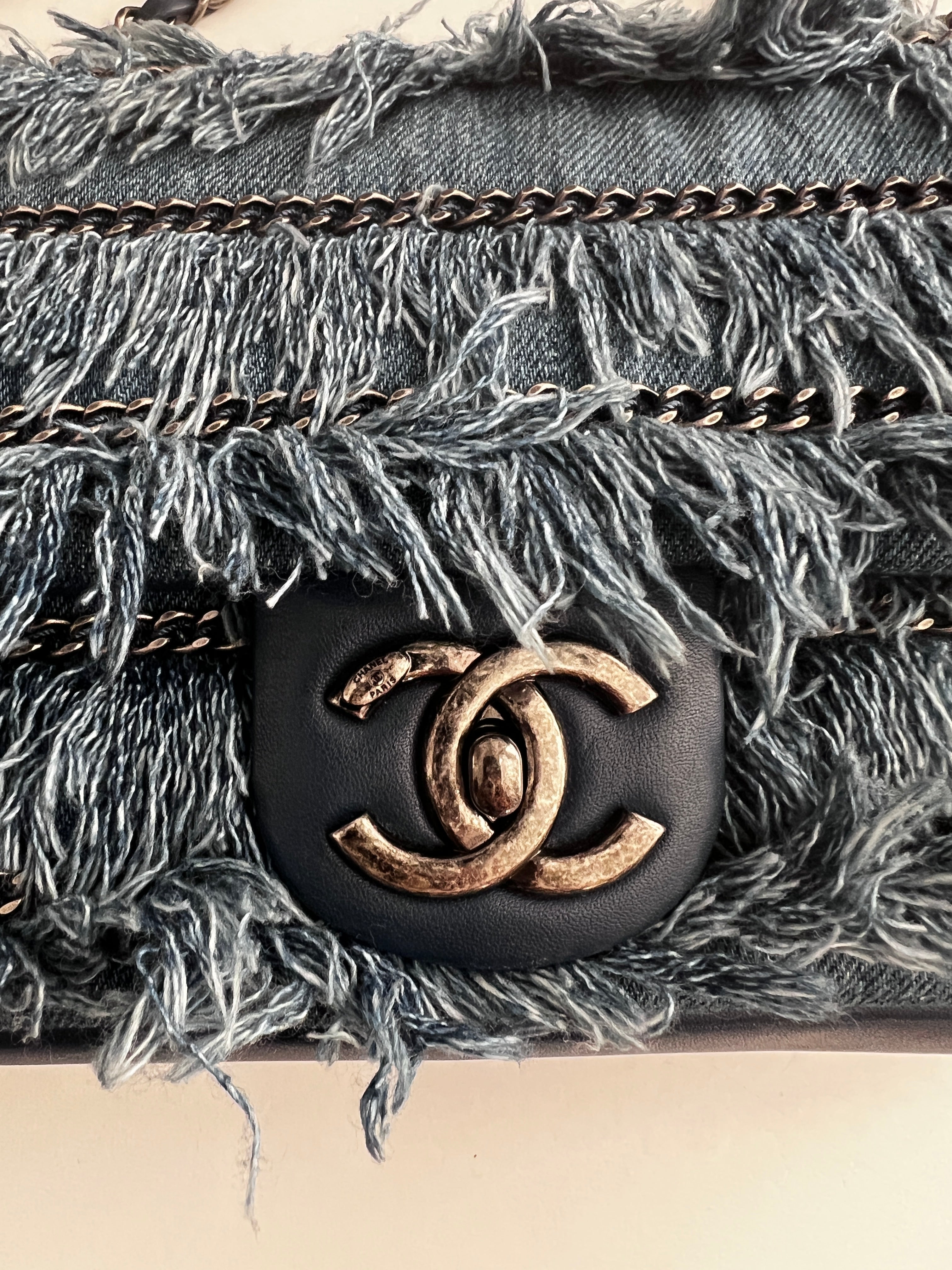 Chanel Paris Dubai Denim Flap Bag - Luxury Designer Crossbody Bag for Women | Perfect for Travel, Shopping & Evening Outings