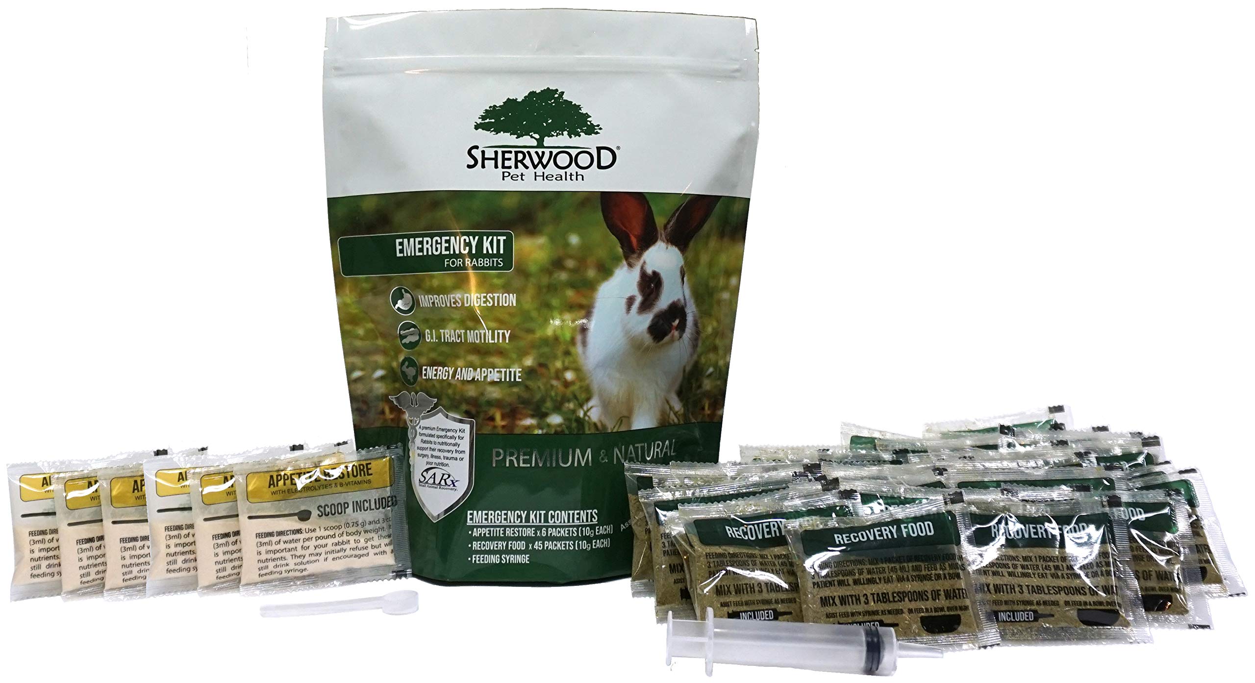 Sherwood Pet Health Rabbit Emergency Kit & Bulk Recovery Food – Large Kit for Small Animals | First Aid & Nutritional Support for Rabbits, Guinea Pigs, Chinchillas | Perfect for Emergencies, Travel & Daily Care
