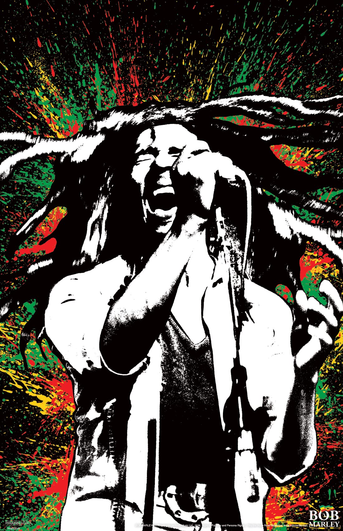 Bob Marley Paint Splash Poster 11x17 - Vintage Music Wall Art Print for Bedroom, Living Room & Office Decor | Perfect for Reggae Fans, Music Lovers & Home Styling