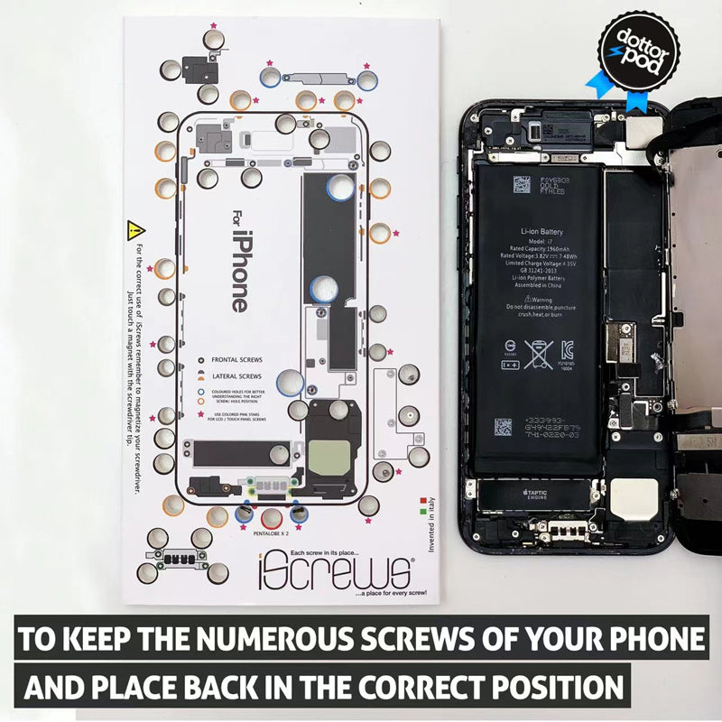 Dottorpod iPhone 5s/SE iScrews Holder Mat - Premium Screw Organizer for iPhone Repair | Perfect for Technicians & DIY Phone Fixing at Home or Workshop