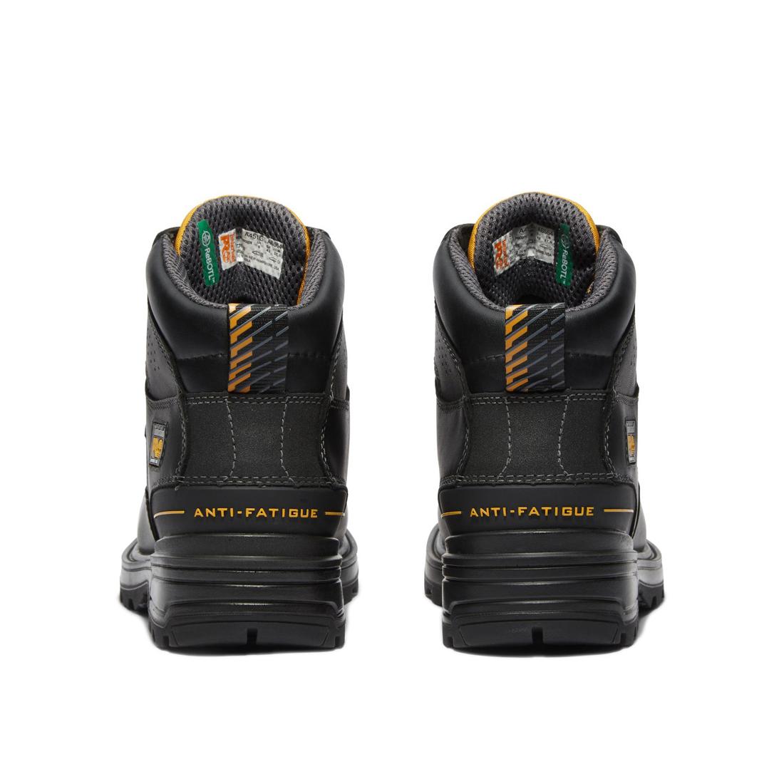Magnitude 6 Inch Composite Toe Waterproof Work Boots for Men - Black Safety Shoes for Construction, Warehouse & Outdoor Work