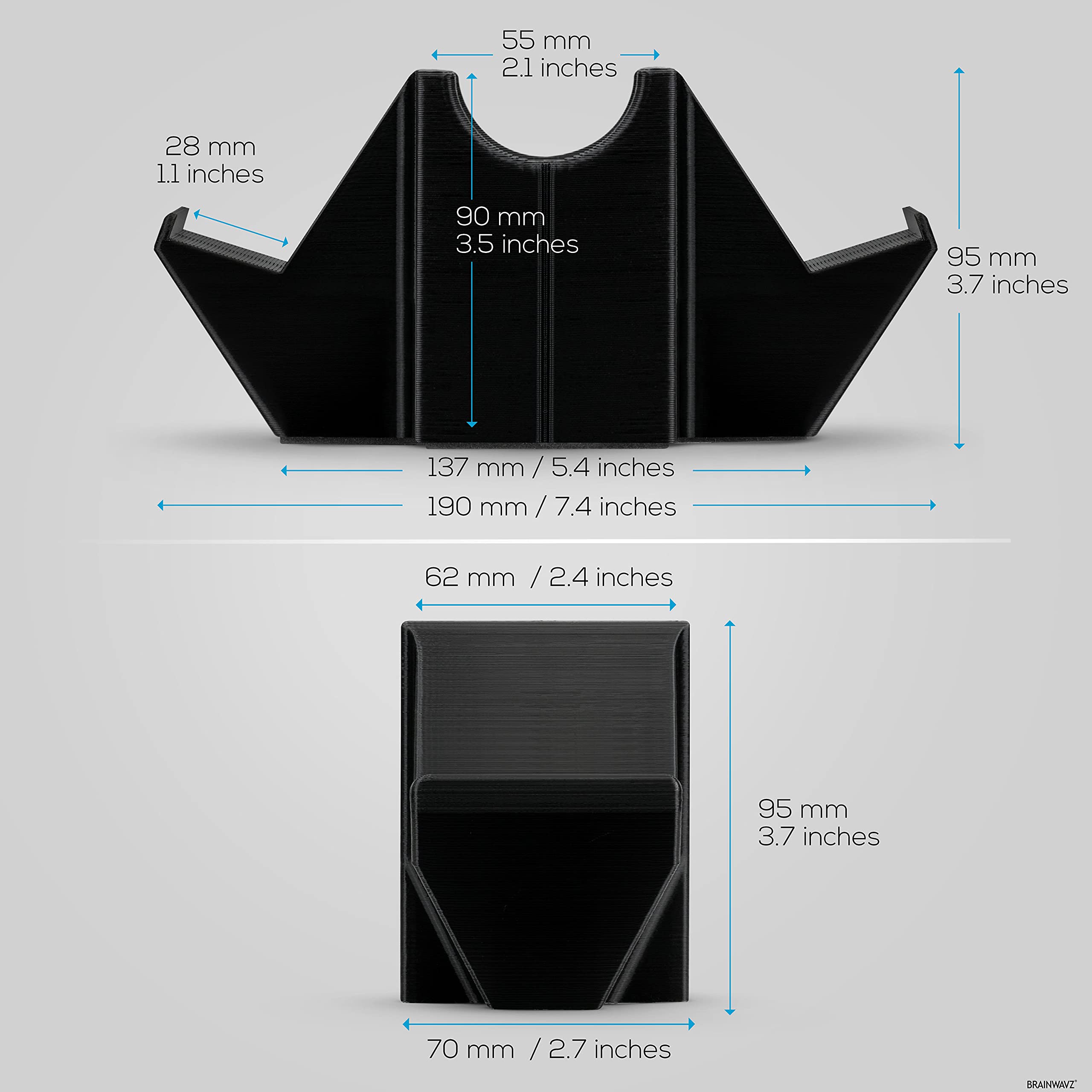 BRAINWAVZ Universal Dual Game Controller Holder & Storage Stand for Xbox ONE, PS5, PS4, PC - Organize Gaming Accessories & Reduce Desk Clutter (UGDS-01) - Perfect for Gaming Setup and Living Room Organization