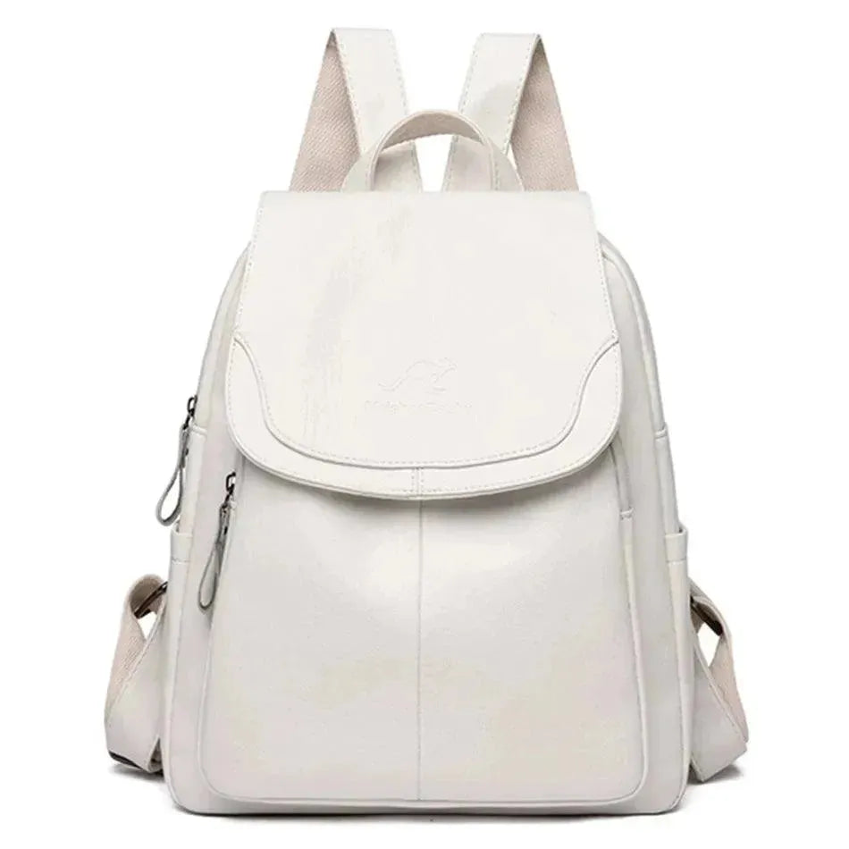 Vintage Soft Leather Women's Backpack - Stylish & Durable Travel Bag for Work, College & Everyday Use