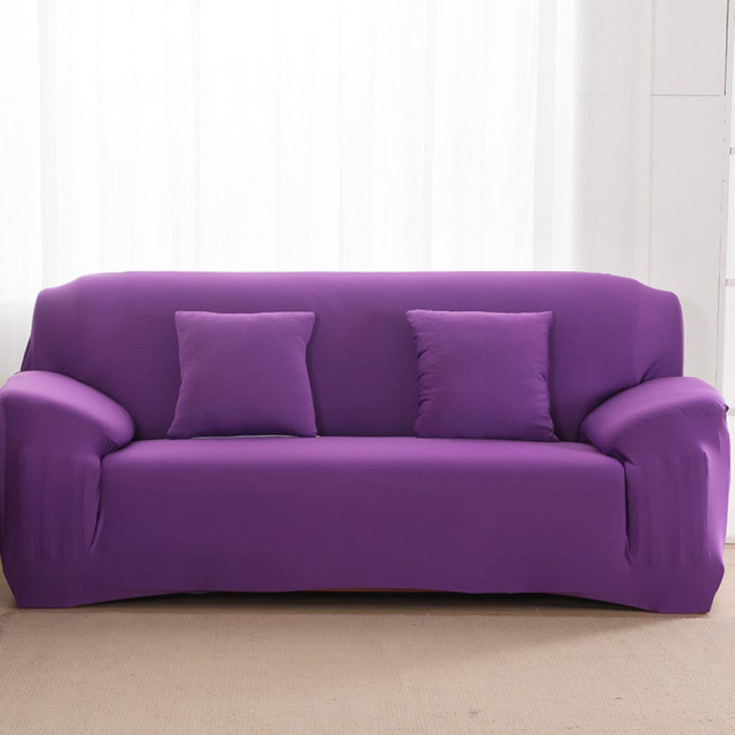 Stretchable Sofa Cover - Universal Elastic Couch Slipcover for Sectional & Loveseat, Dust-Proof Spandex Fabric in Purple - Perfect for Living Room Furniture Protection & Home Decor