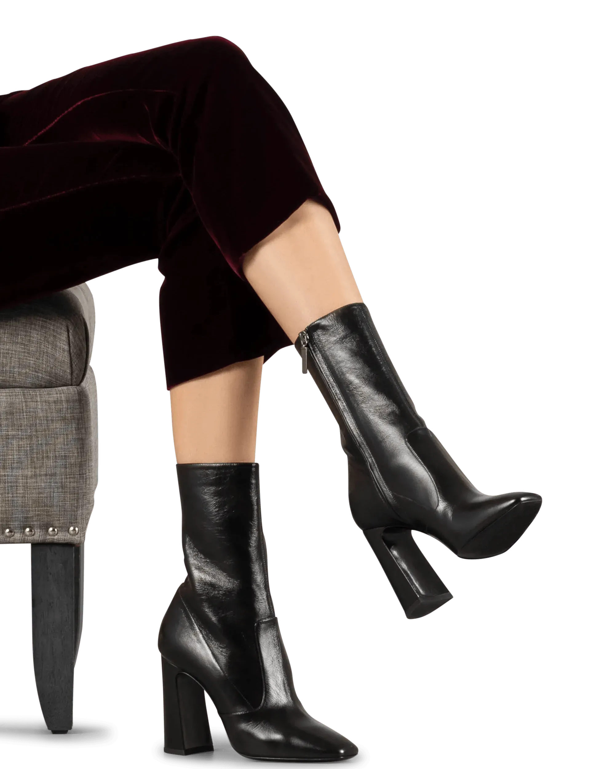 Maddie Leather Mid Calf Boots for Women - Stylish Ankle Booties for Fall & Winter - Perfect for Office, Casual Outfits & Date Nights