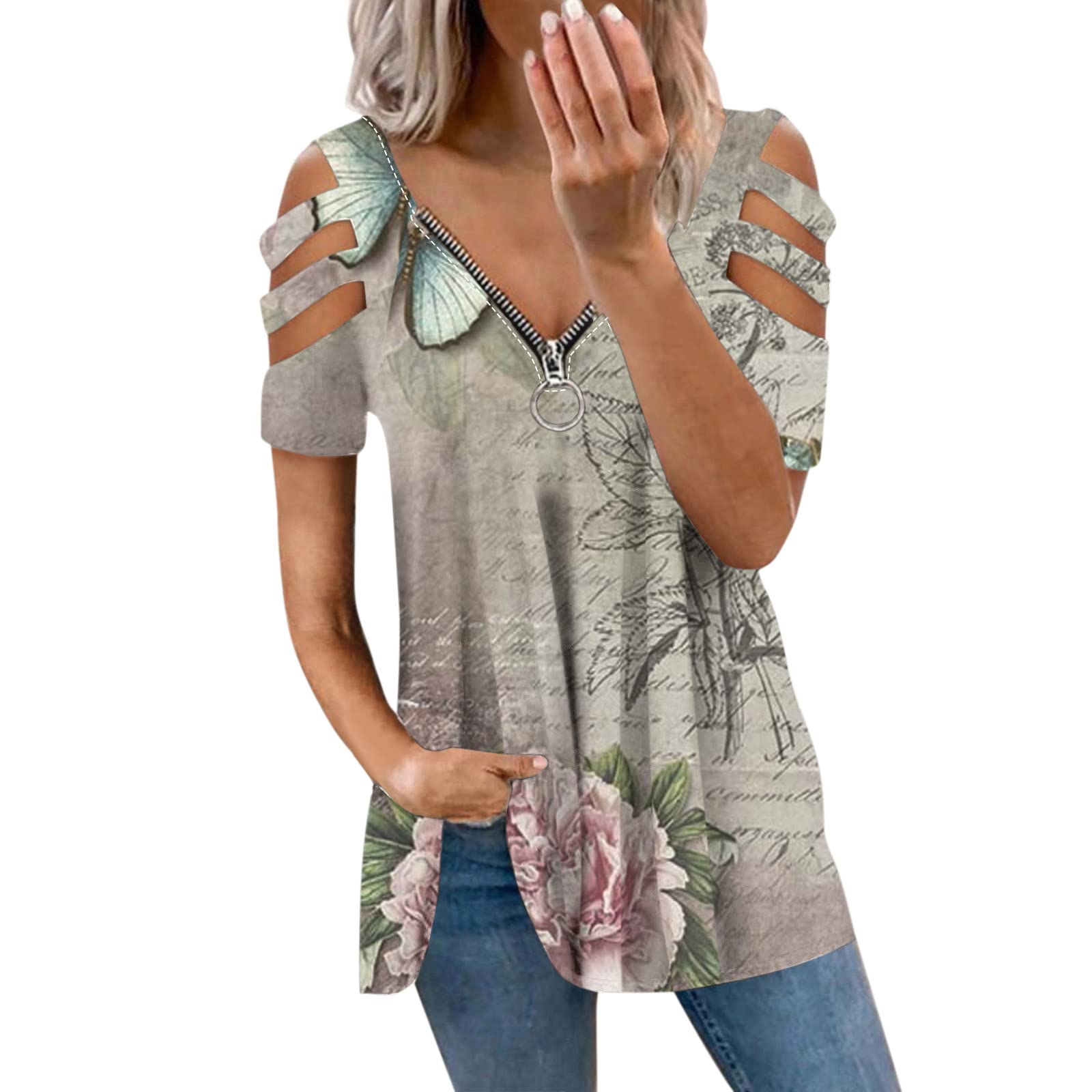Women's Floral Print Casual Tunic Blouse - Summer & Fall Crewneck T-Shirt Style Top for Work, Workout & Everyday Wear | Comfortable Fashion Tank Tops