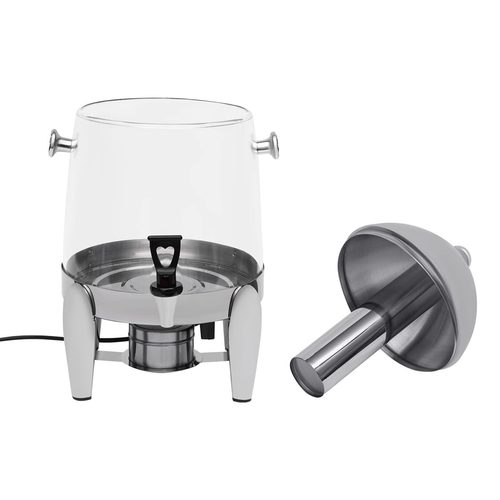 Xuthusman 12L/3.2gal Electric Hot Chocolate Dispenser - Stainless Steel Insulated Beverage Server with Adjustable Temperature for Coffee, Milk & Tea - Perfect for Cafes, Parties & Catering - Ideal for Home, Office, and Commercial Use (Transparent PC Model)