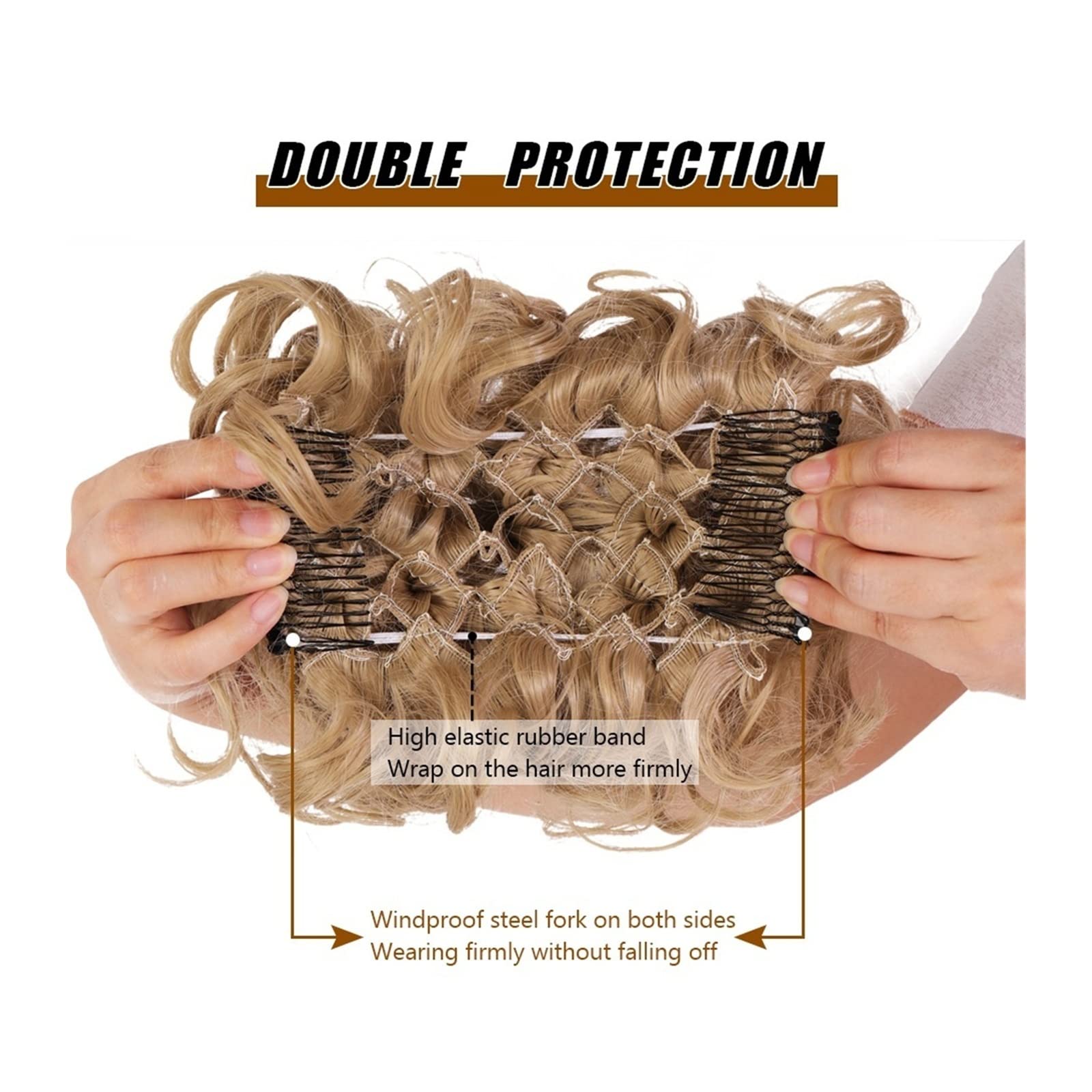 Messy Curly Clip-in Ponytail Hair Extension - Synthetic Updo Bun for Women | T1B/350 Color | Perfect for Parties, Weddings & Everyday Styling