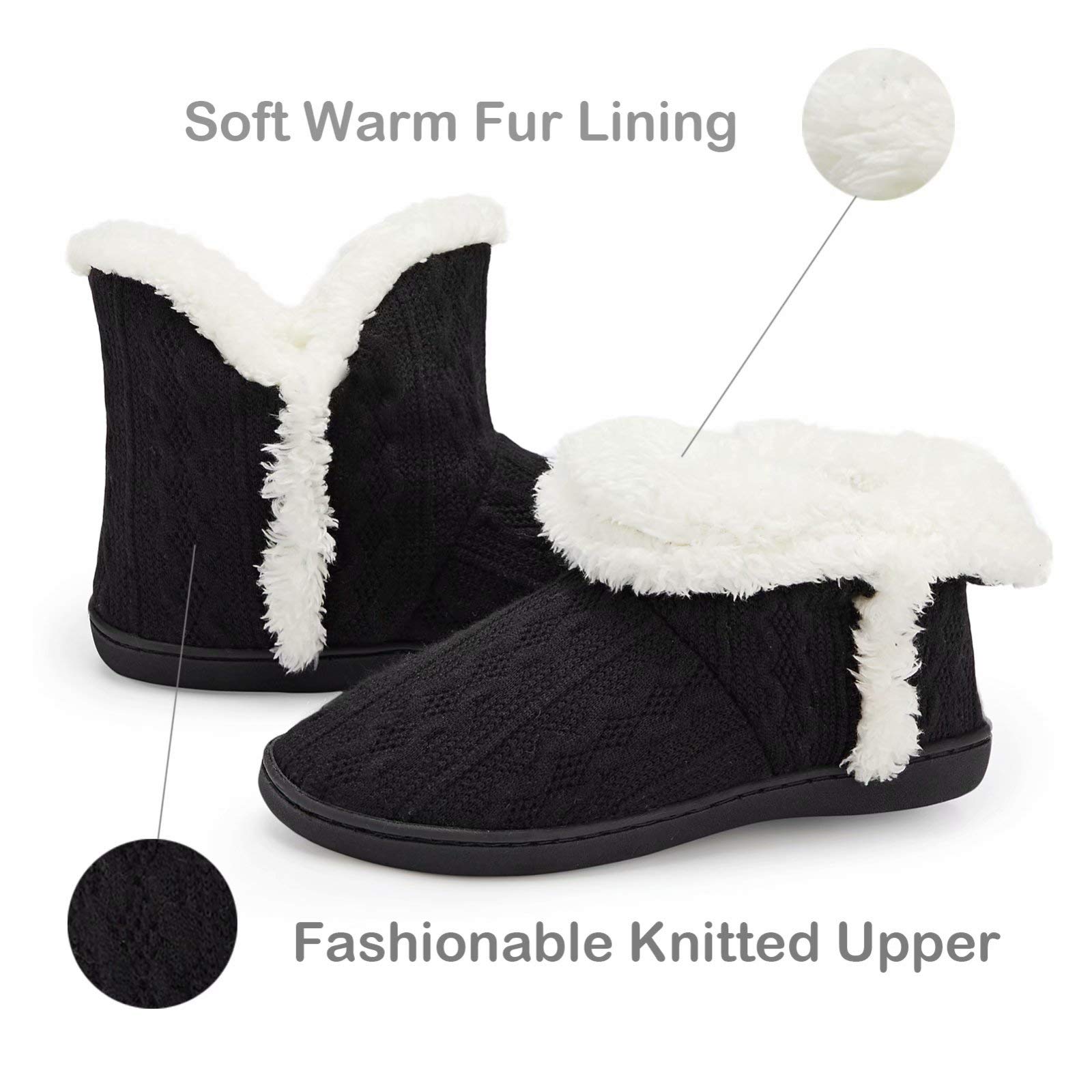 TUOBUQU Women's Cozy Fluffy Plush Bootie Slippers - Indoor/Outdoor Winter House Shoes for Warmth & Comfort - Perfect for Home, Office, and Cold Weather Wear