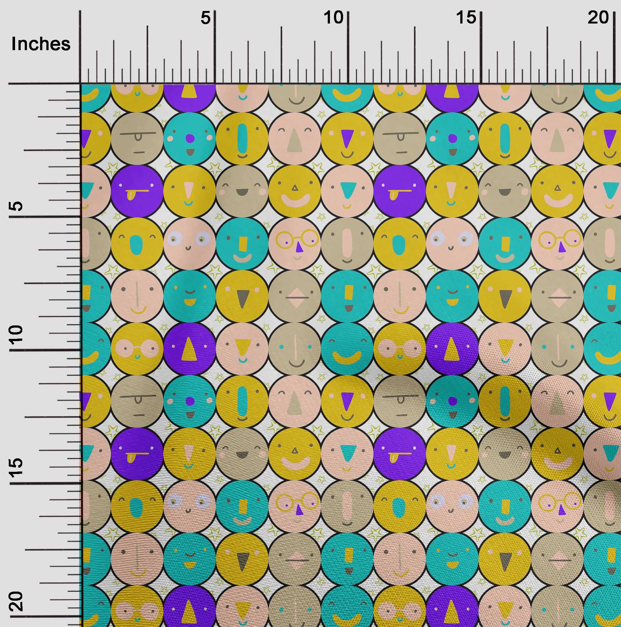 Premium 100% Cotton Poplin Yellow Fabric for Kids - 42 Inch Wide Printed DIY Sewing Material by The Yard | Perfect for Circle Skirts, Dresses & Children's Clothing Projects