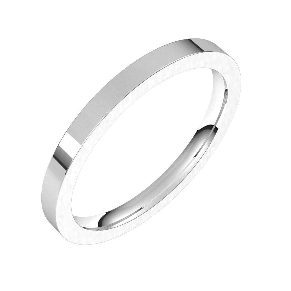 Solid Palladium 2mm Flat Comfort Fit Wedding Band Ring for Men - Heavy Thick Classic Plain Traditional Design - Size 10.5 - Perfect for Weddings, Anniversaries, and Everyday Wear