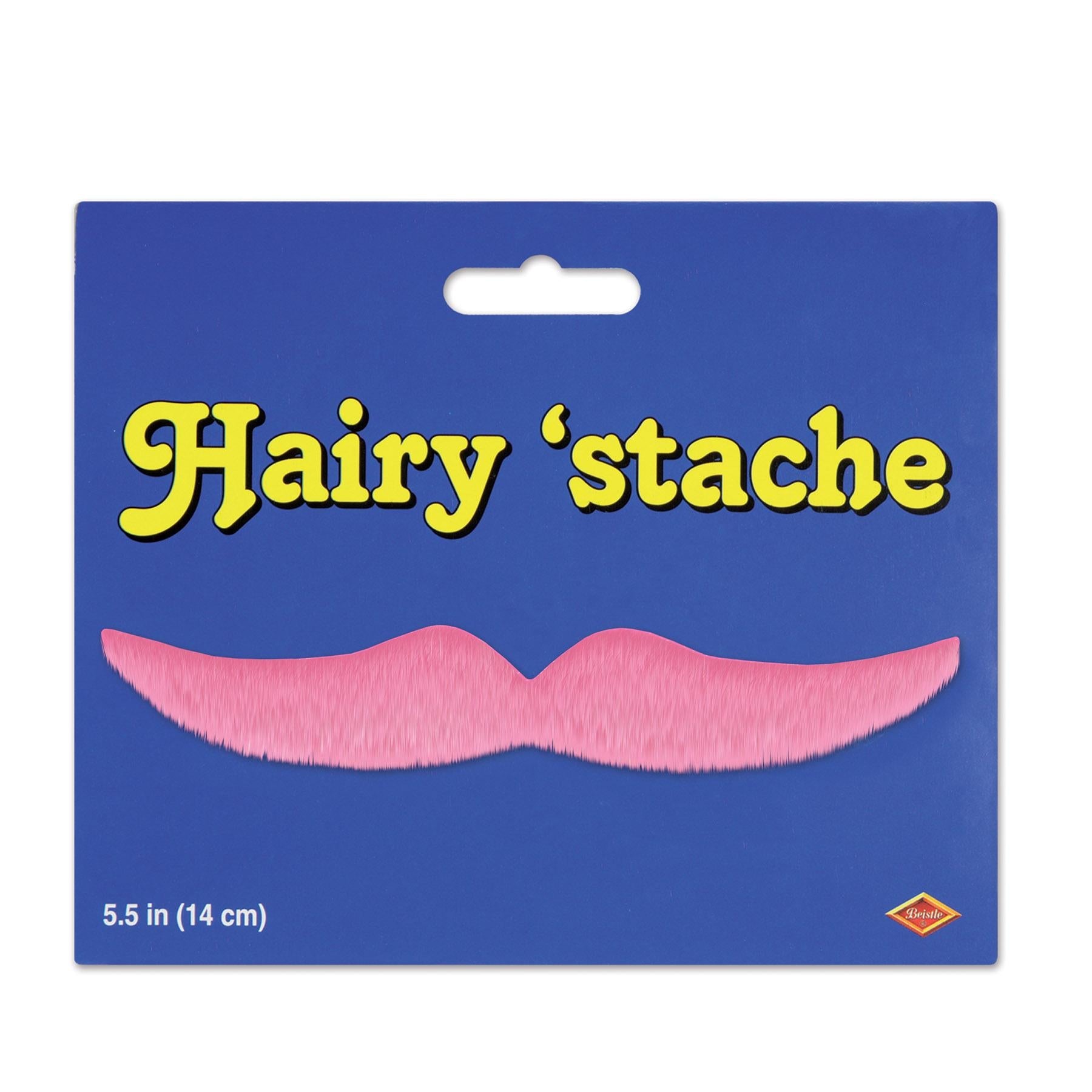 12 Pack Beistle Hairy 'Stache Pink Mustache Party Favors - Perfect for Birthday Parties, Costume Events & Themed Celebrations