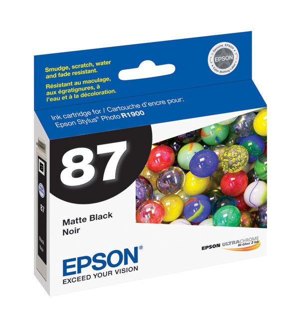 Epson T087820 R1900 Matte Black Ink Cartridge (87) - High-Quality Replacement Ink for Photo Printing, Art Projects, and Office Use