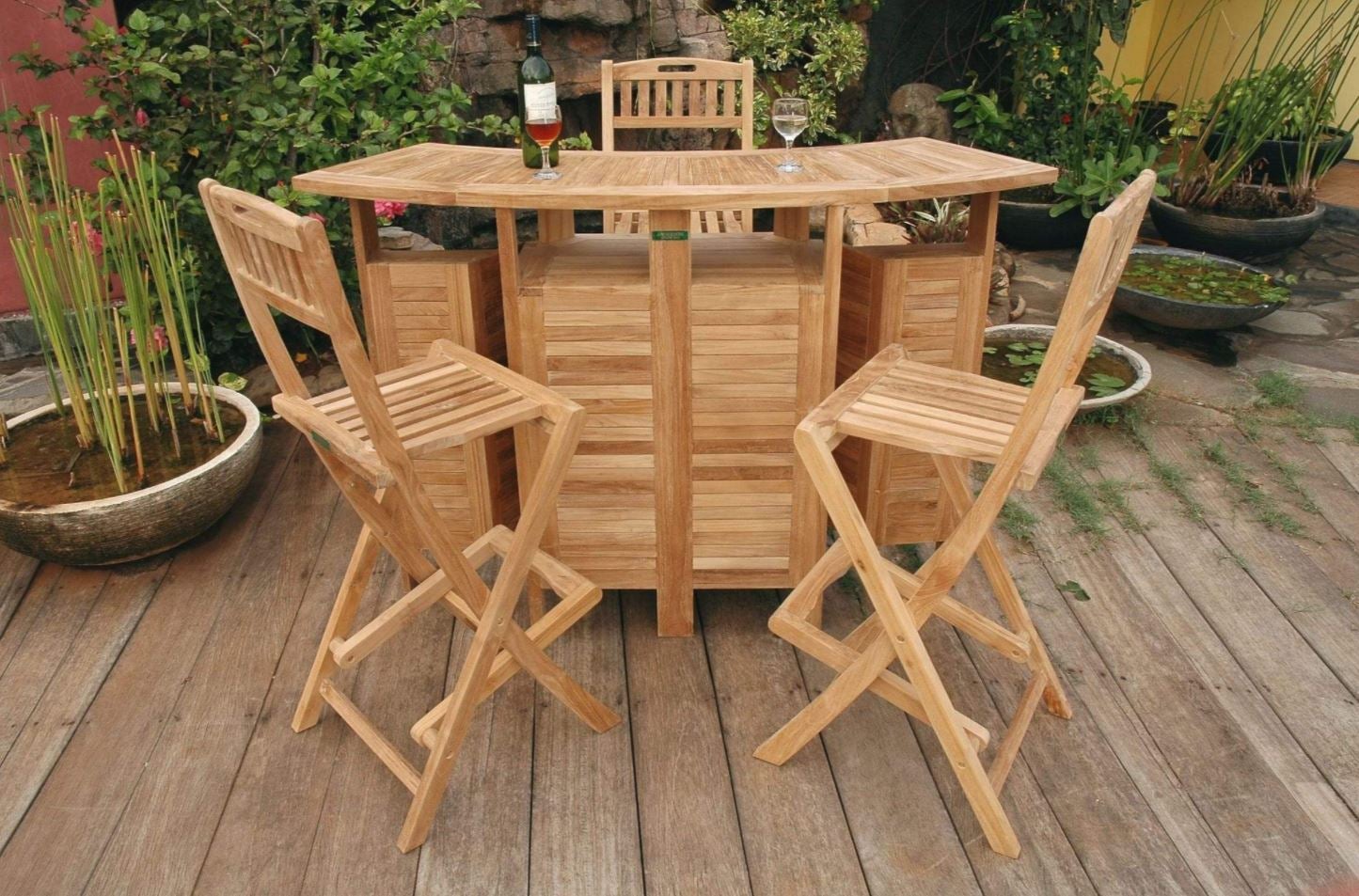 Anderson Teak Altavista 5-Piece Outdoor Bar Set with 20