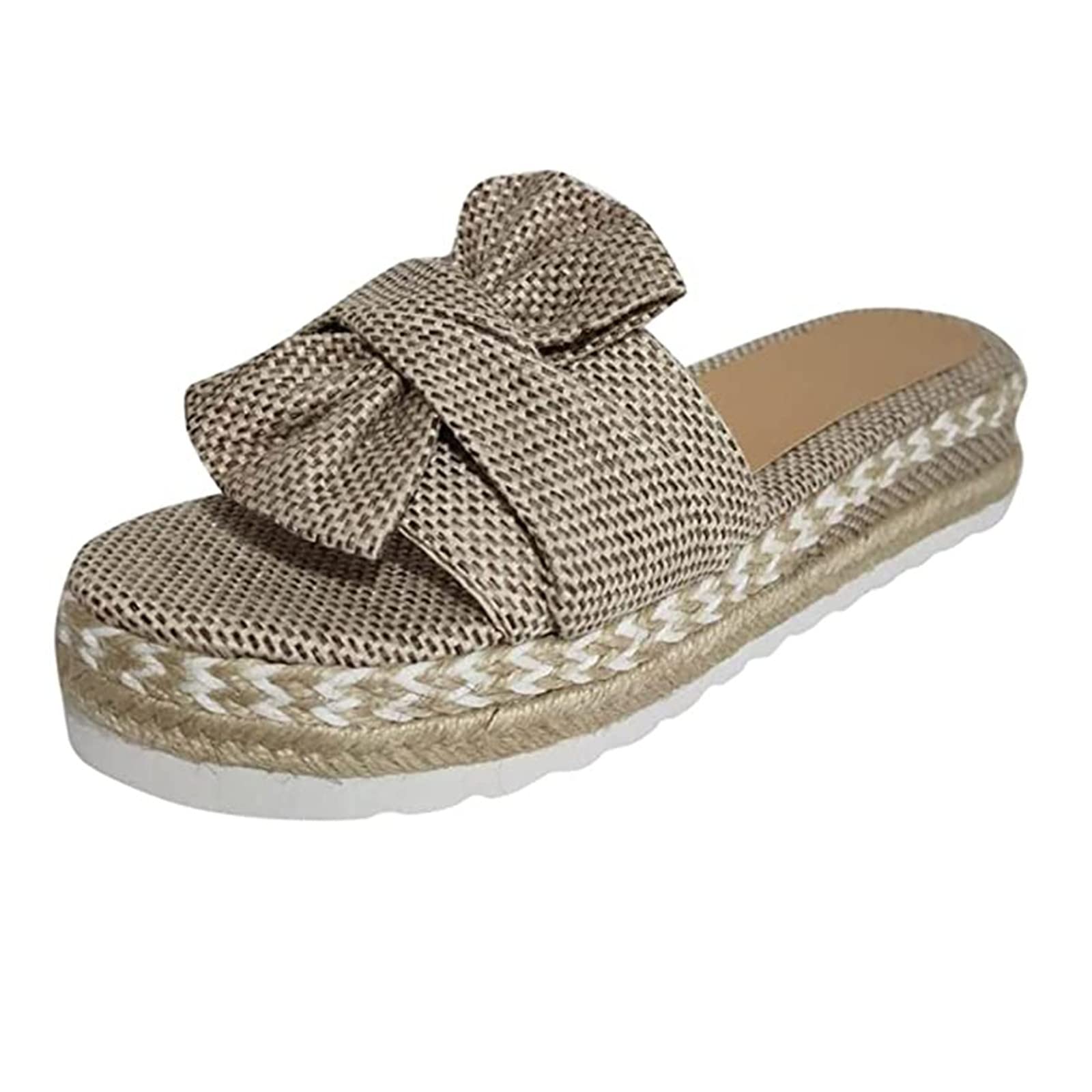 Women's Casual Summer Sandals - Boho Bow Knot Open Toe Roman Shoes | Comfortable Flat Sandals for Beach, Walking & Dressy Occasions