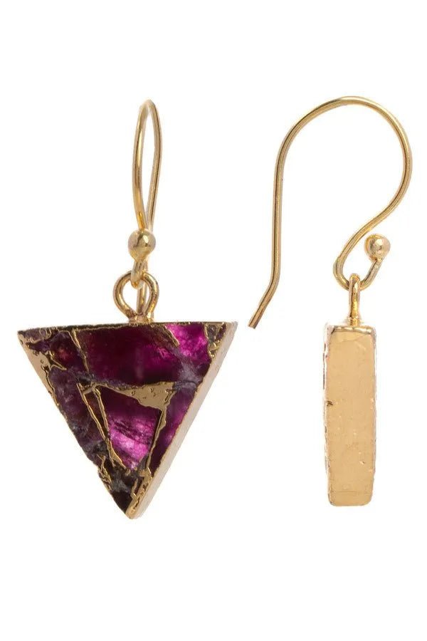 Mojave Triangle Mini Earring and Necklace Set - Dainty Gold Jewelry for Women, Minimalist Geometric Necklace and Earrings Set - Perfect for Everyday Wear, Date Night, and Gifts