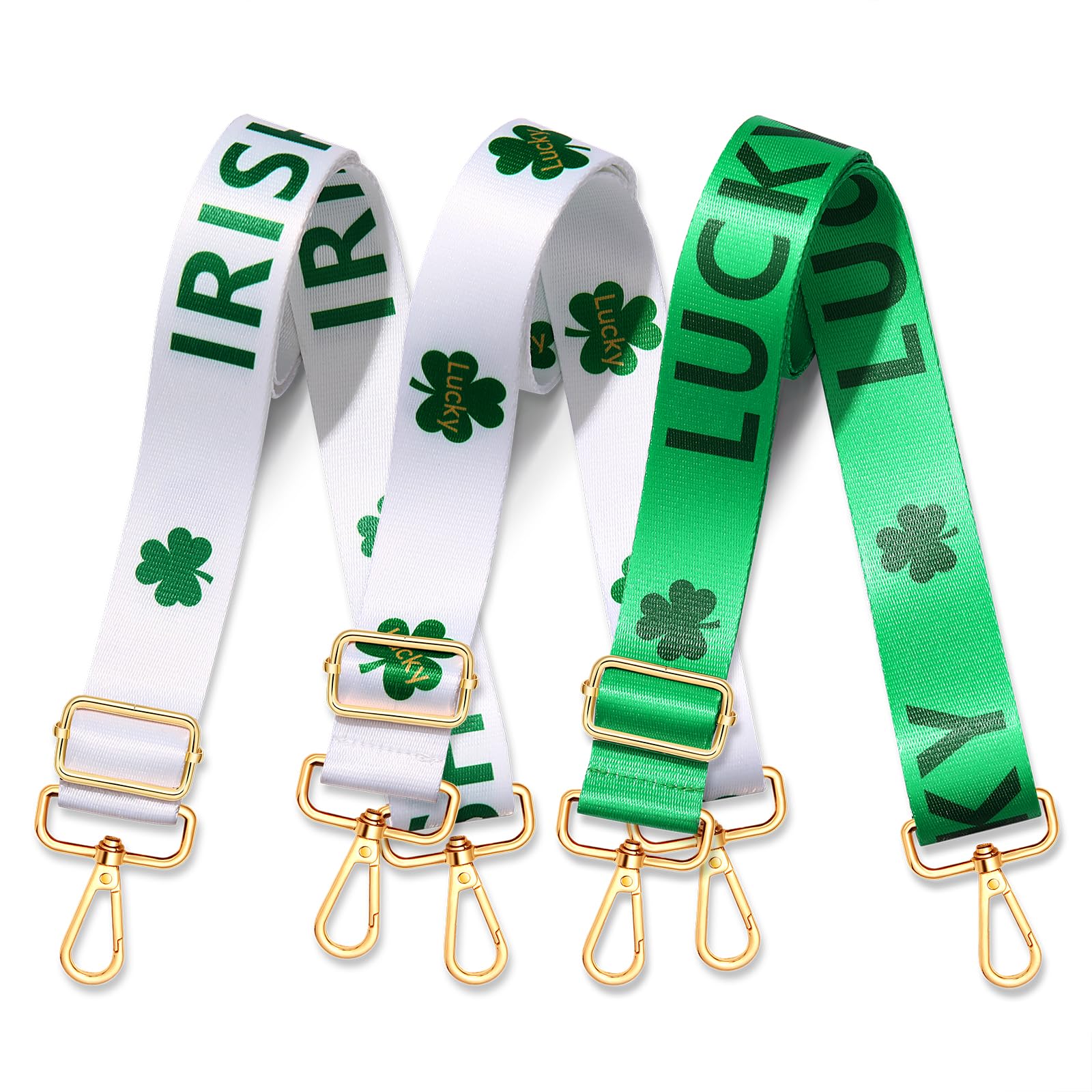 3PCS St. Patrick's Day Purse Strap Replacement - Green Lucky Shamrock Crossbody Bag Strap for Women & Girls | Irish Lucky Leaf Design | Perfect for Parties, Festivals & Everyday Use