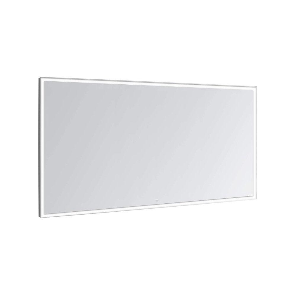 Aquadom Edge 84x32 Inch LED Lighted Bathroom Mirror with Anti-Fog, Dimmable Touch Control - Perfect for Vanity, Makeup, Shaving & Modern Bathroom Decor