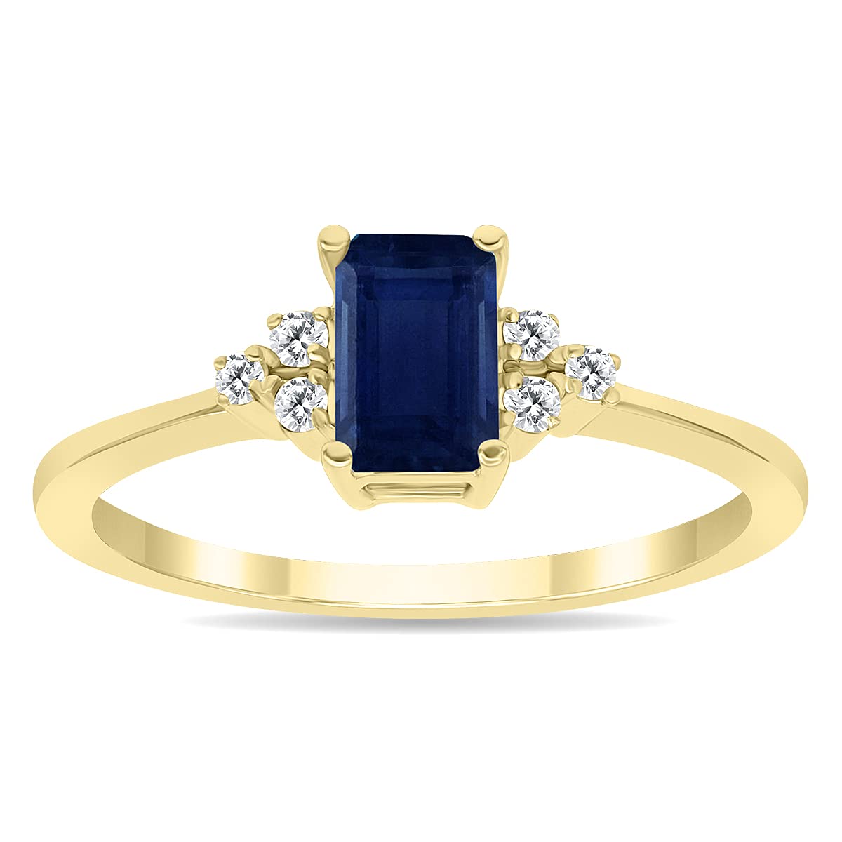 10K Yellow Gold Gemstone & Diamond Ring - Emerald, Sapphire, Blue Topaz, Amethyst | Elegant Jewelry for Women, Perfect for Weddings, Anniversaries & Special Occasions