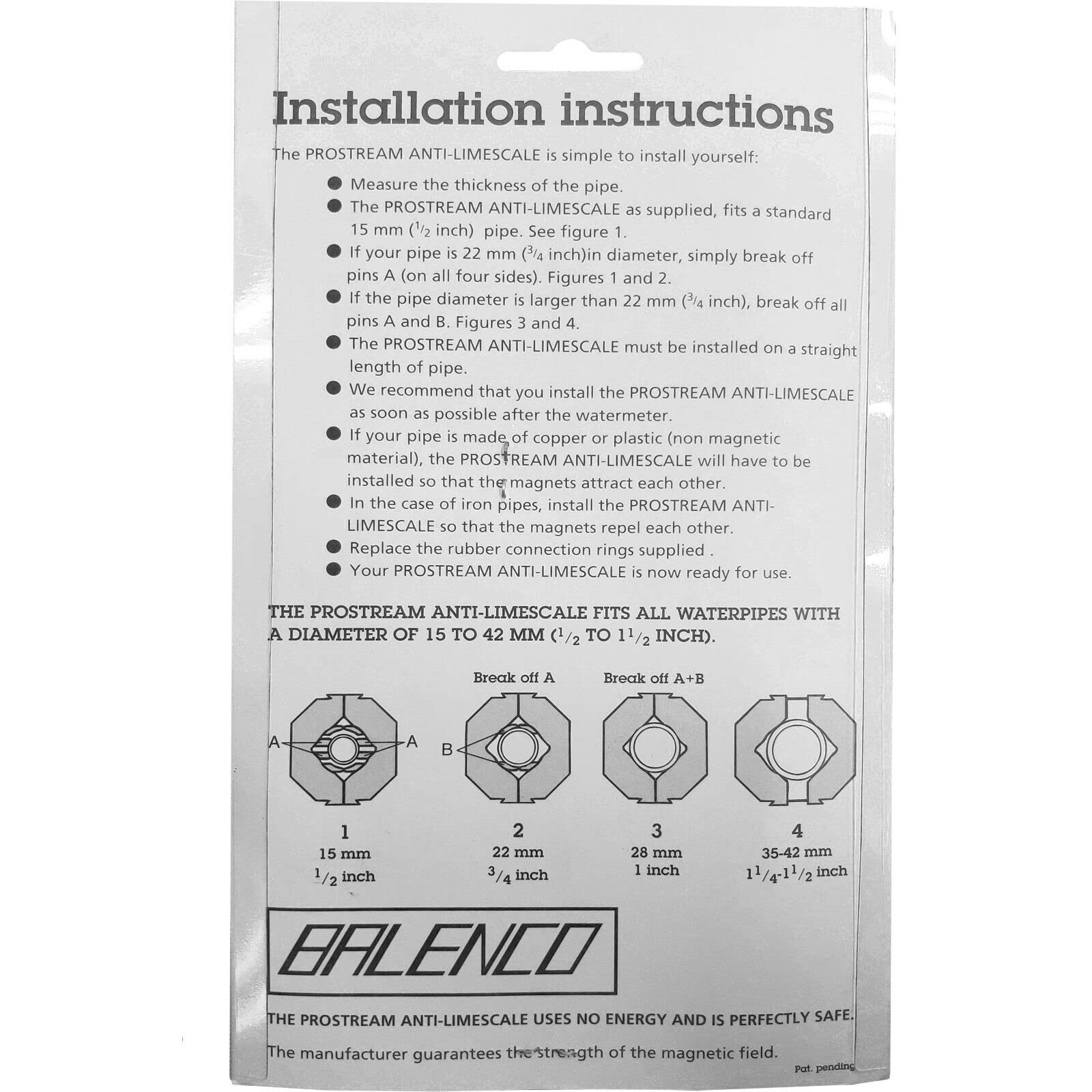 Rosenthal Blue Magnetic Water Softener & Conditioner - Prevent Limescale & Remove Hard Water Deposits for Home, Kitchen, Bathroom & Appliances
