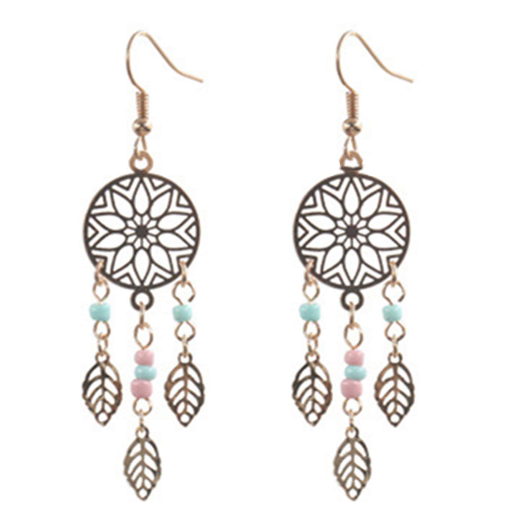 CH01 National Style Alloy Long Boho Dangle Earrings for Women - Vintage Bohemian Drop Earrings for Girls | Perfect for Festivals, Parties & Boho Fashion Outfits