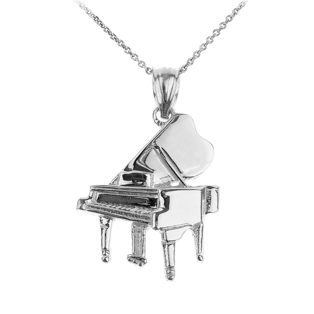 925 Sterling Silver Grand Piano Pendant Necklace - Elegant Music Note Charm Jewelry for Women, Perfect Gift for Musicians & Music Lovers (Birthday, Anniversary, Graduation)