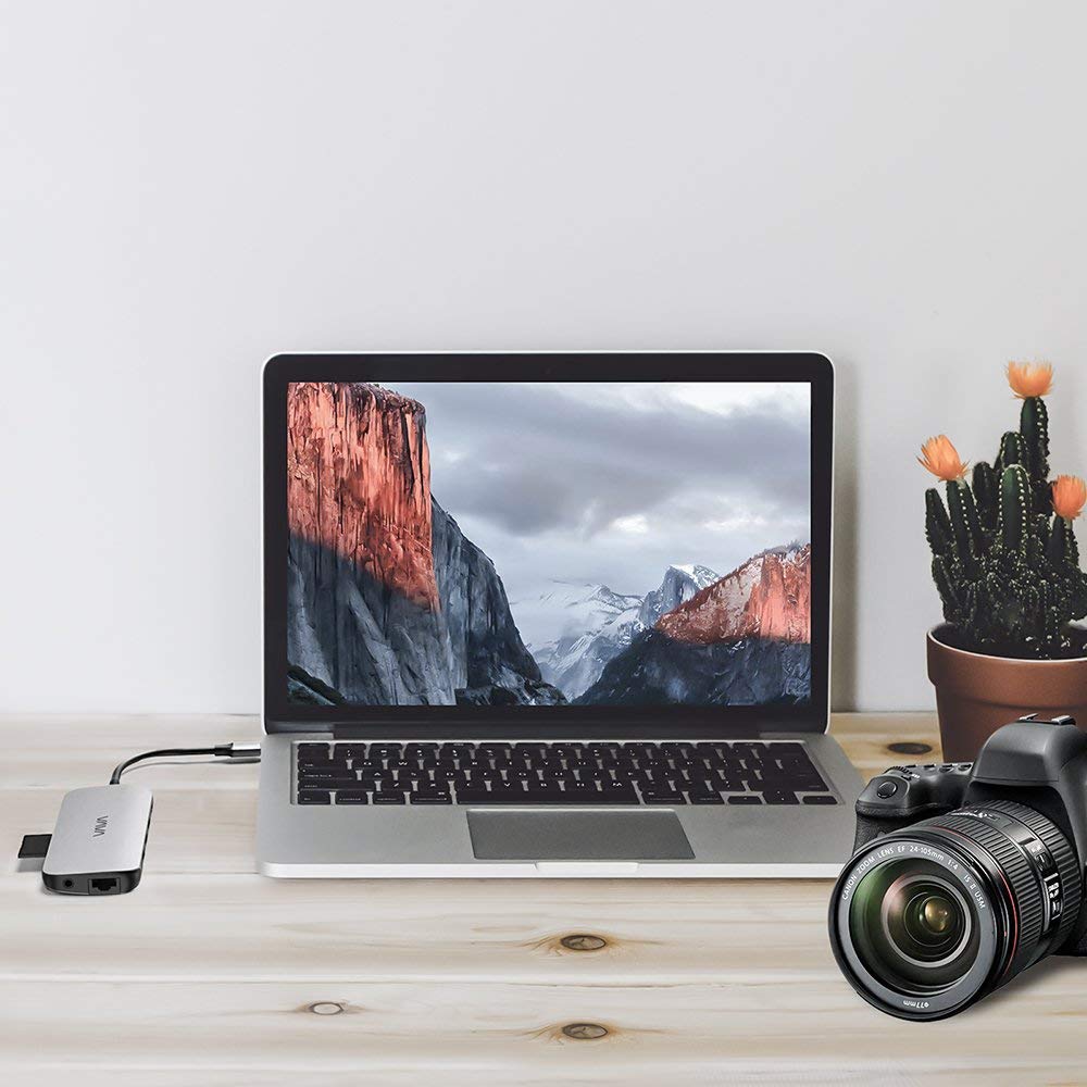 9-in-1 USB C Hub with 4K HDMI, PD Charging, 3 USB 3.0 Ports, Ethernet & Card Reader - Compatible with MacBook Pro/Air & Windows Laptops - Perfect for Home Office, Remote Work & Multimedia Presentations