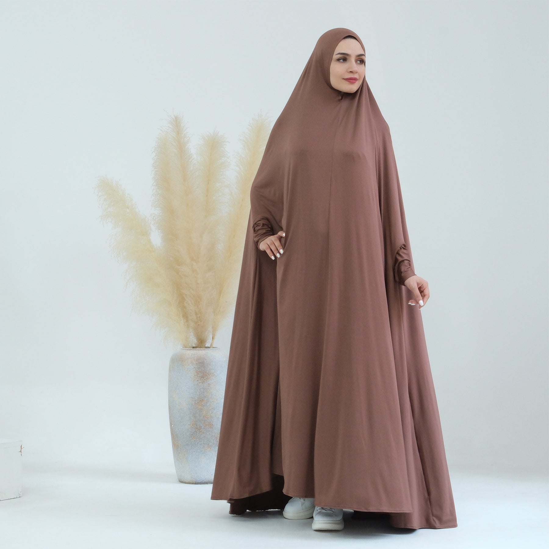 Awra Cape Hijab Combo in Brown - Modest Muslim Fashion for Women | Perfect for Prayer, Daily Wear & Special Occasions