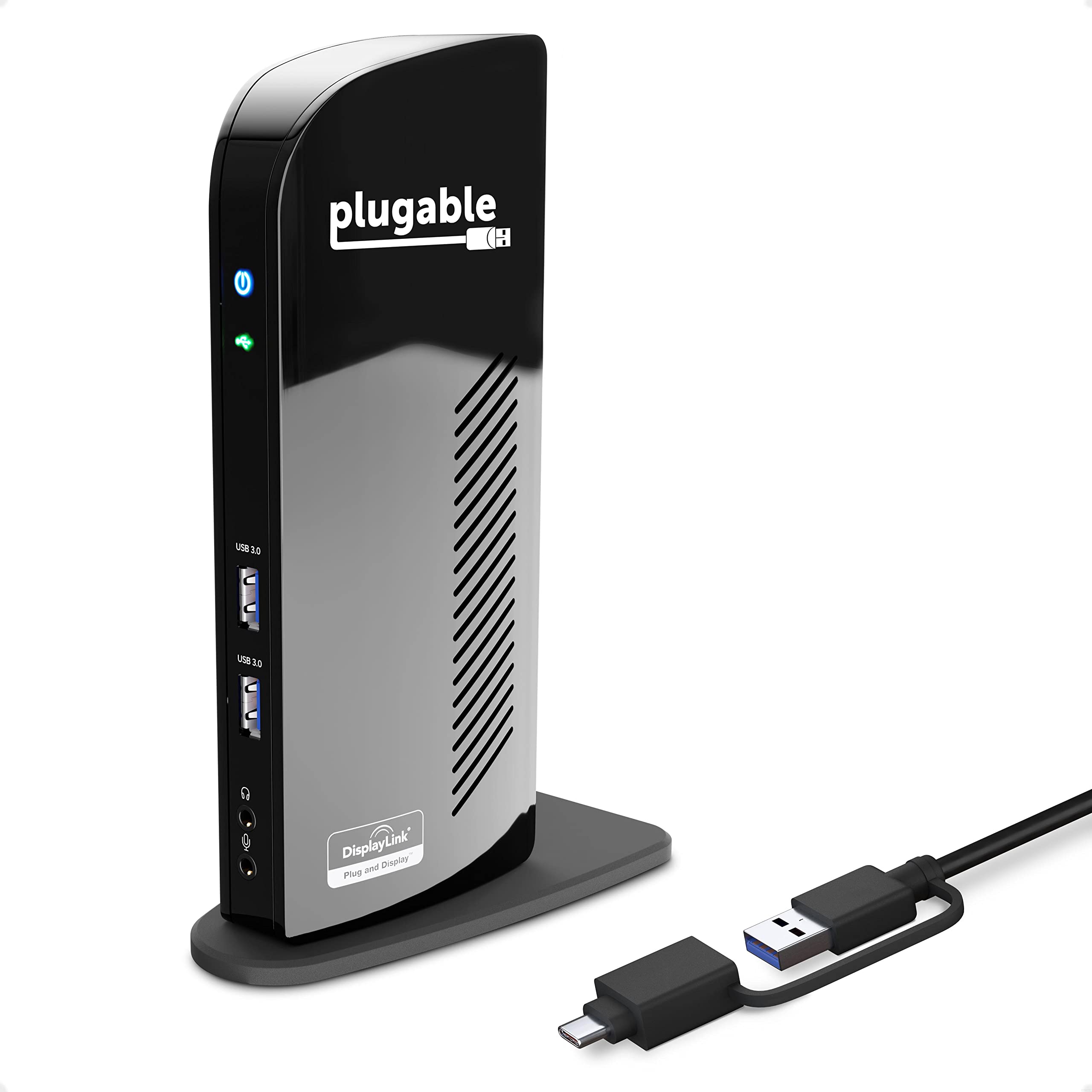Plugable USB-C Laptop Docking Station with Dual HDMI Monitors - 6-in-1 USB Type-C Hub for Windows & Mac | 4K Video, Gigabit Ethernet, 6 USB Ports, Audio | Perfect for Home Office & Remote Work Setup
