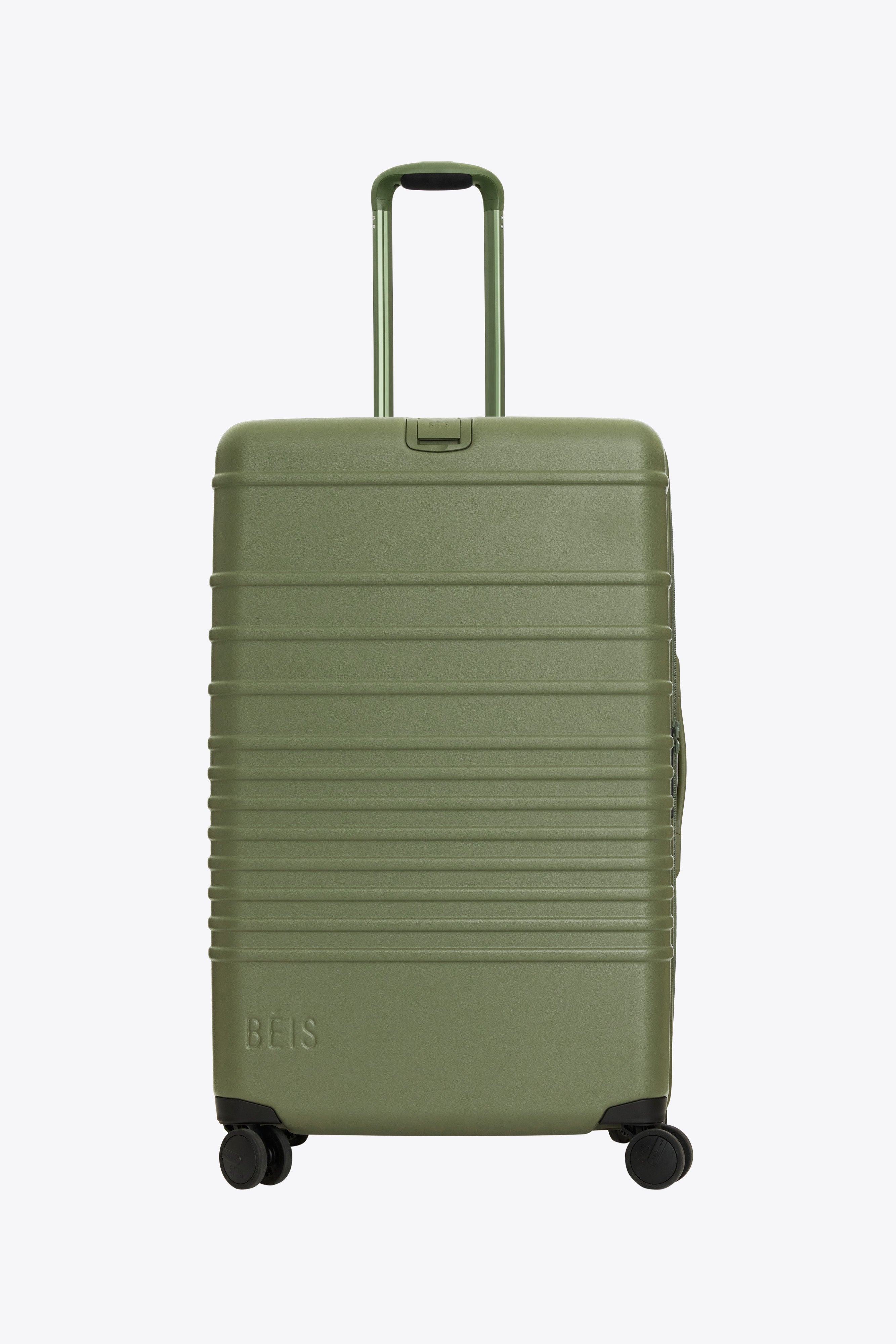 Large Olive Check-In Roller Luggage - Spacious & Durable Suitcase for Travel, Business Trips & Vacations