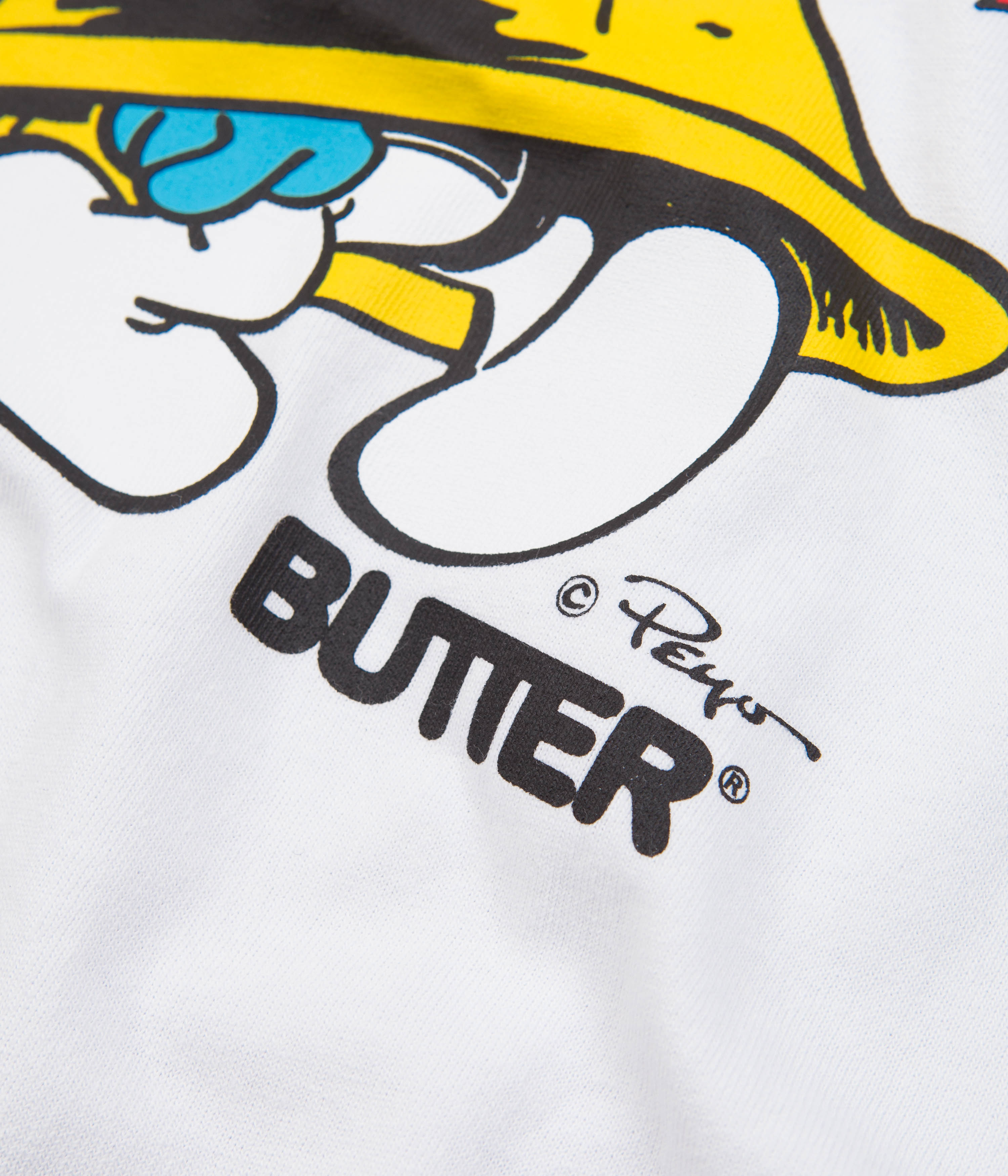 Butter Goods x The Smurfs Harmony Graphic T-Shirt - White Cotton Tee for Men & Women - Casual Streetwear & Pop Culture Fashion