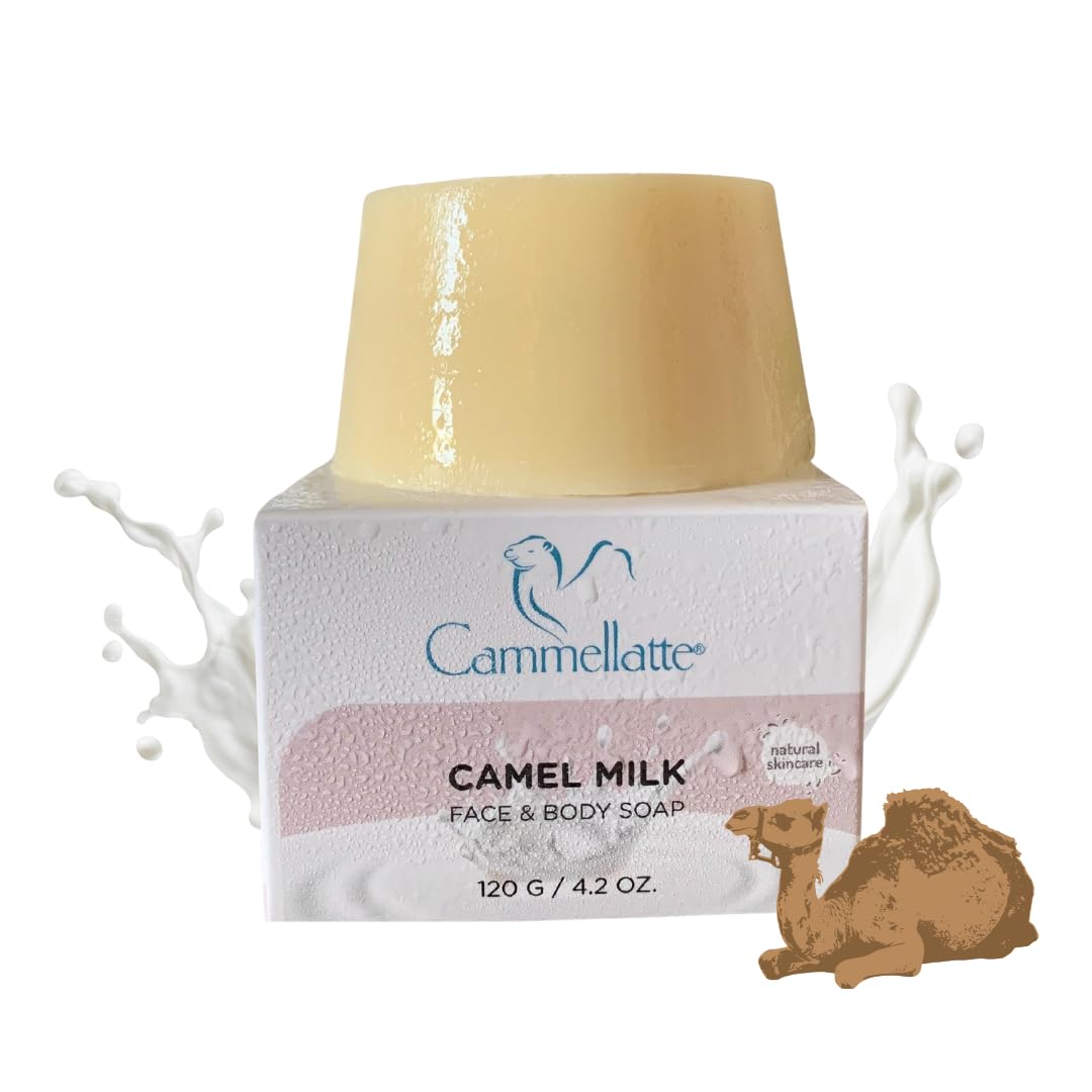 Organic Camel Milk Soap Bar - All-Natural Face, Hair & Body Cleanser for Dry, Sensitive & Normal Skin - 120g Solid Soap with Moisturizing Properties | Perfect for Daily Shower, Bath & Skincare Routine
