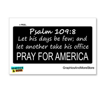 Pray for America Window Bumper Sticker - Psalm 109:8 Bible Verse Decal for Car, Locker, Laptop - Patriotic Christian Vinyl Decals for Home, Office & Gifts