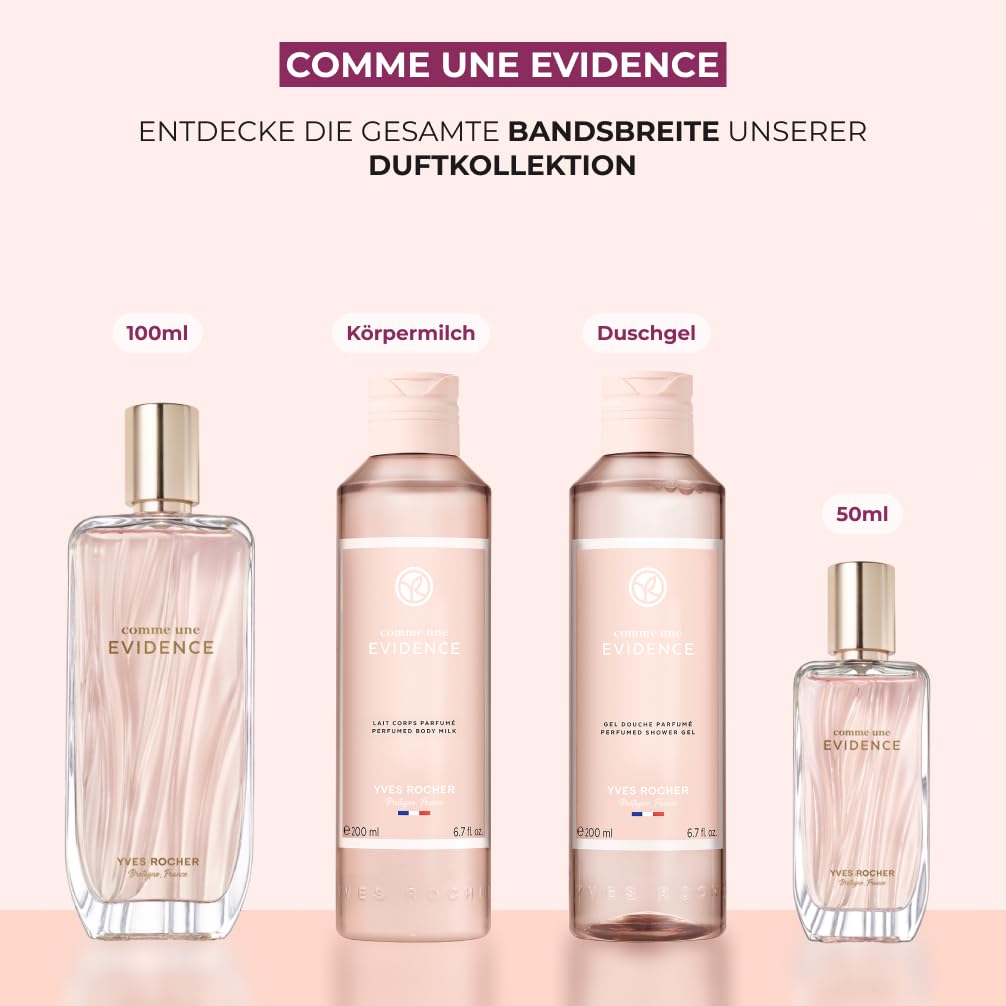 Yves Rocher Comme une Evidence Perfumed Shower Gel - 200ml Paraben-Free Body Wash with Organic Cornflower Water | Made in France | Luxurious Daily Cleansing & Aromatherapy for Women