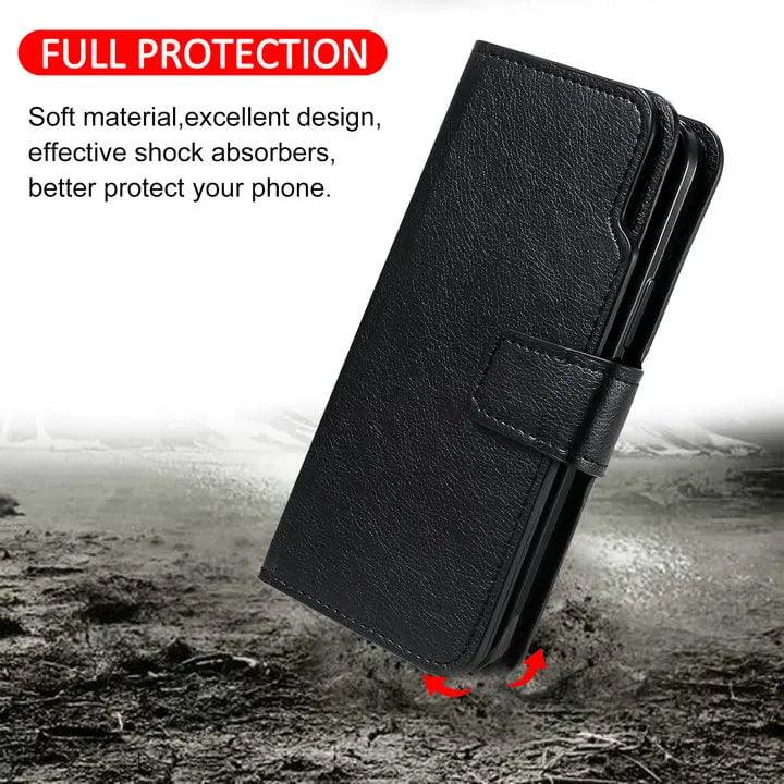 Samsung Galaxy S24 Plus Flip Wallet Case - Genuine Leather Book Style Cover with Card Slots & Stand Function for Daily Use & Travel