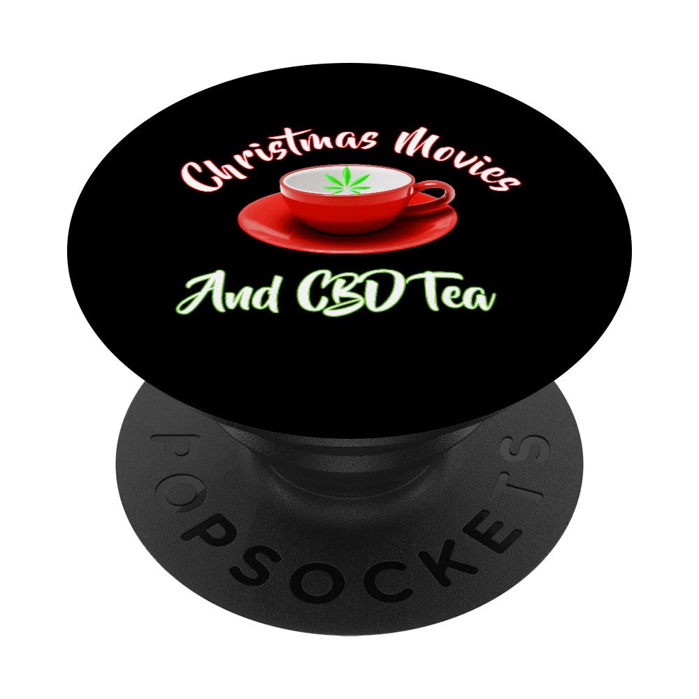 Christmas Movie Themed CBD Tea Cup PopSockets PopGrip - Swappable Phone & Tablet Grip for Holiday Relaxation & Cozy Evenings